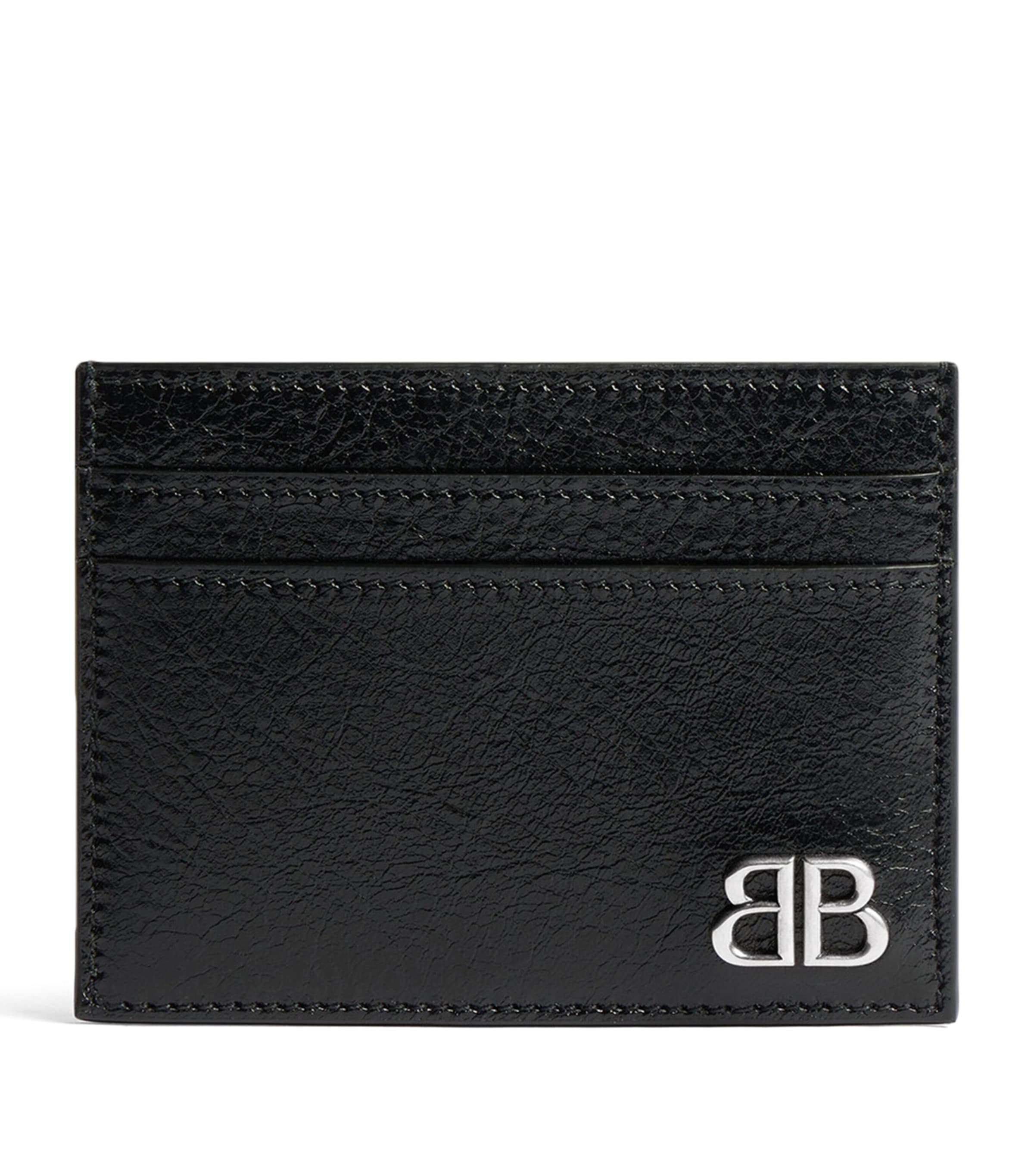 Balenciaga Leather Monaco Card Holder In Black