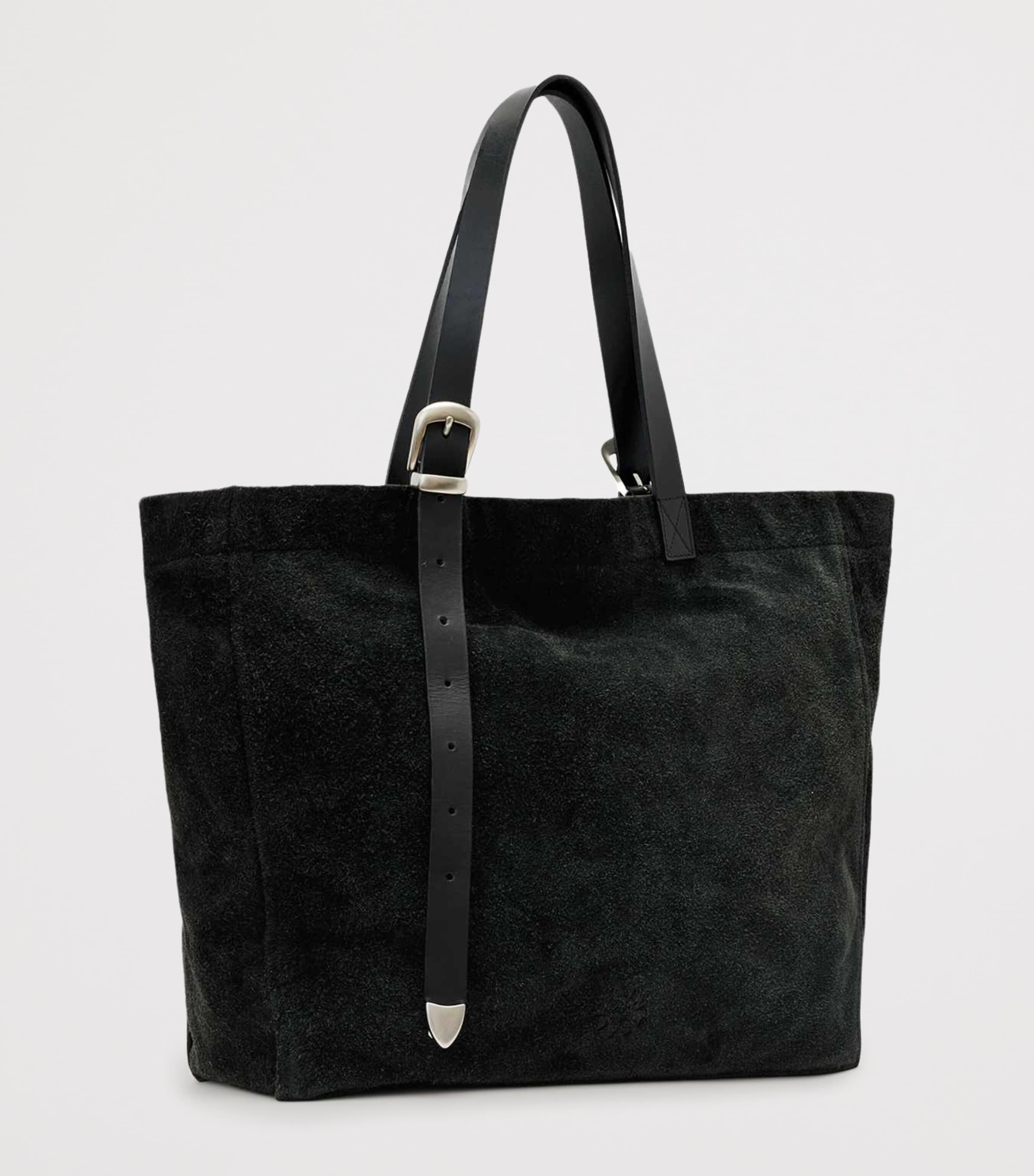 AllSaints Large Suede Haven Tote Bag Black Image 4