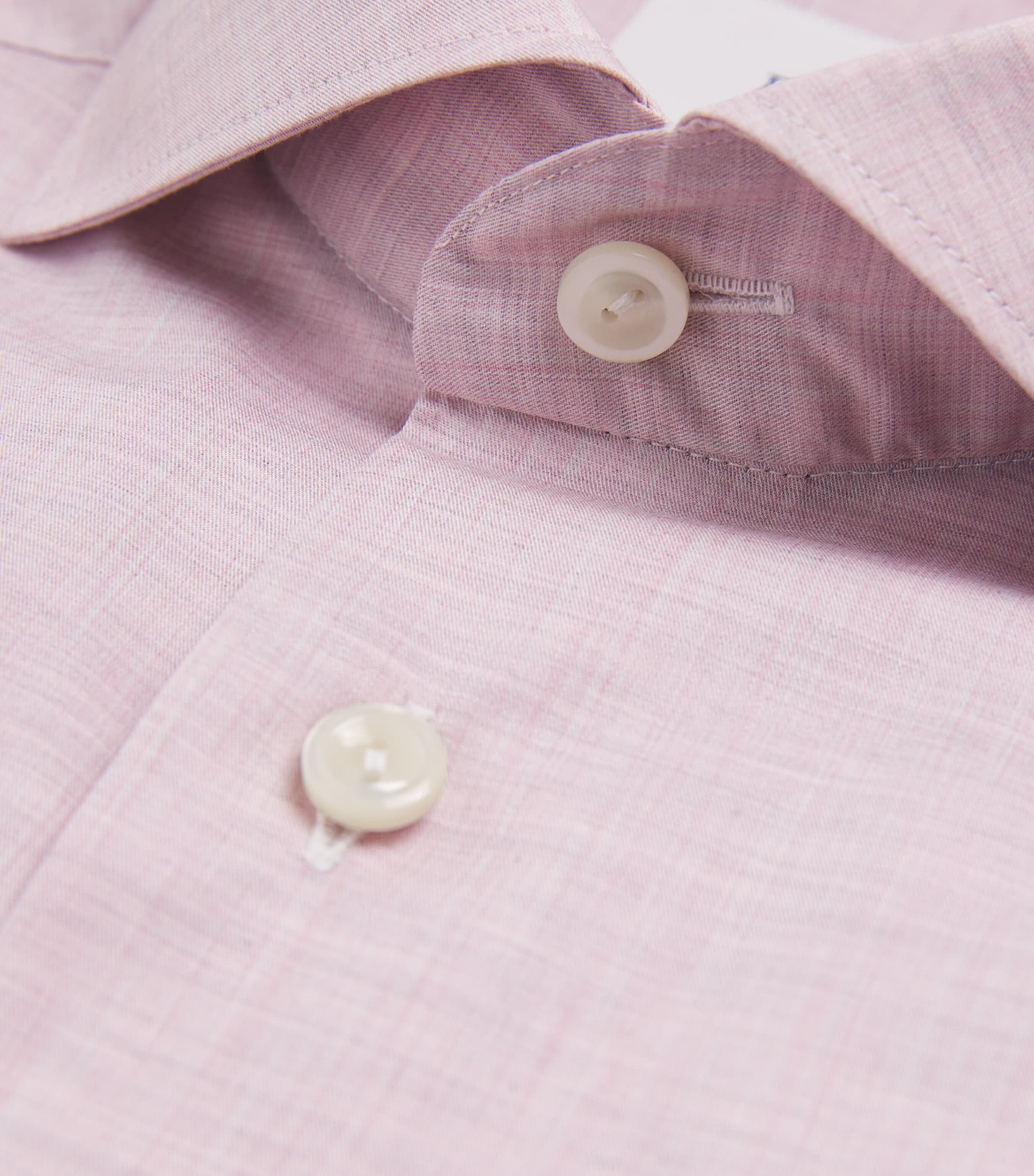 Eton Mens Cotton Fine Twill Shirt Pink Solid Image 5