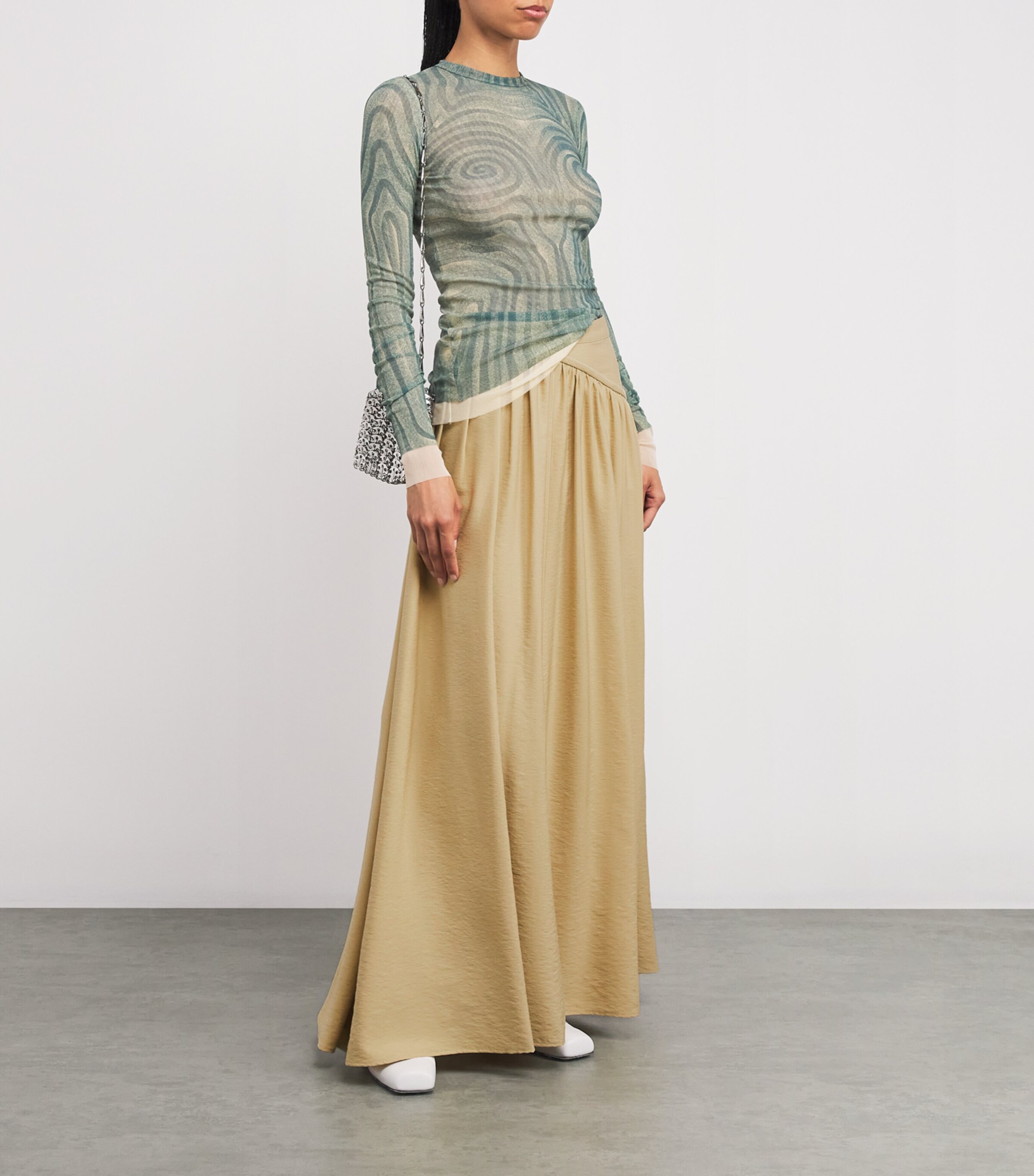 Rabanne Womens Asymmetric Maxi Skirt Ochre Image 2