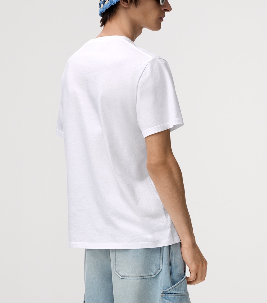 LOEWE Mens x Paula's Ibiza Anagram Relaxed T-Shirt White Image 4