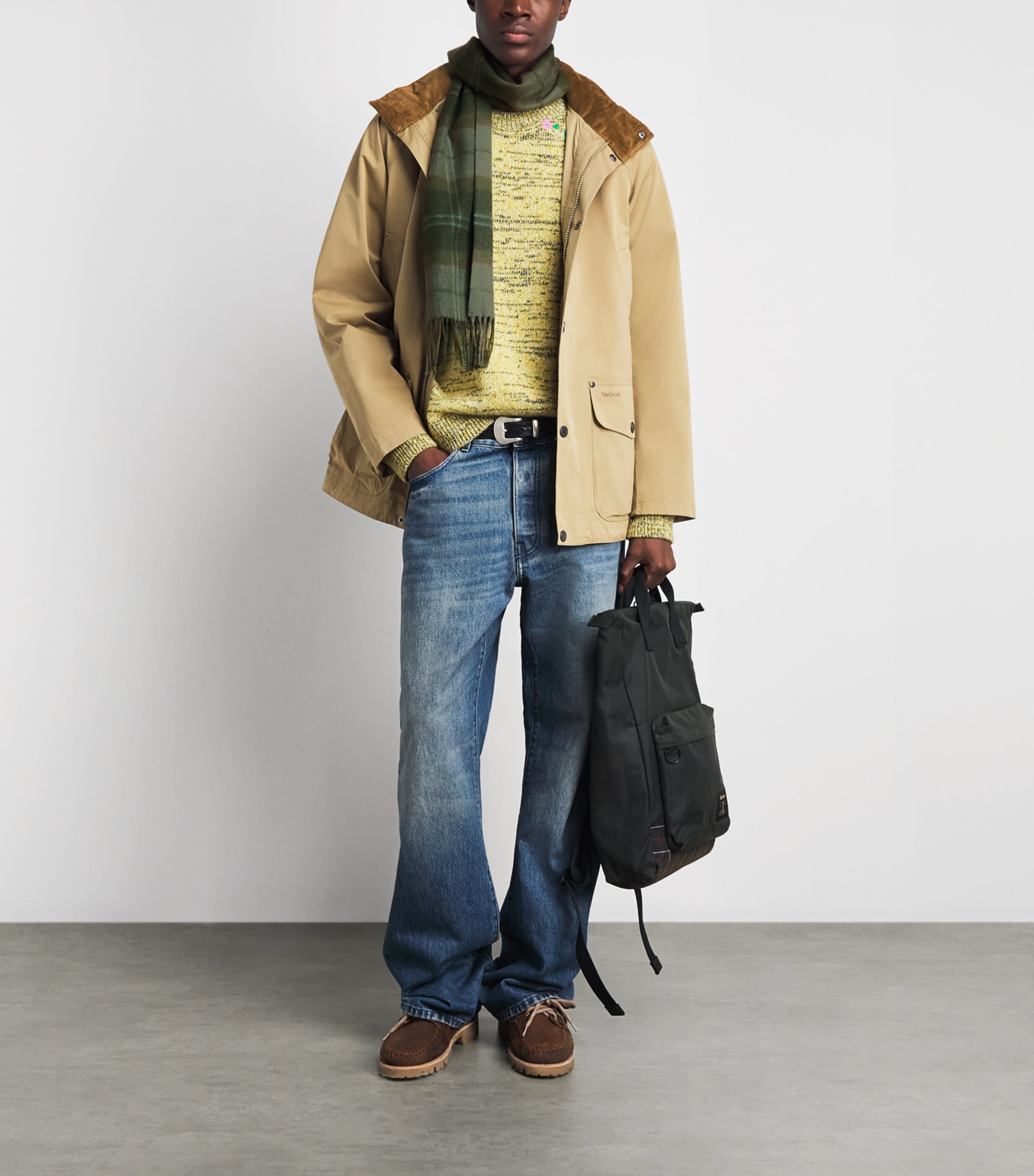 Barbour Wool-Cashmere Mineral Tartan Scarf Pine Glen Image 2