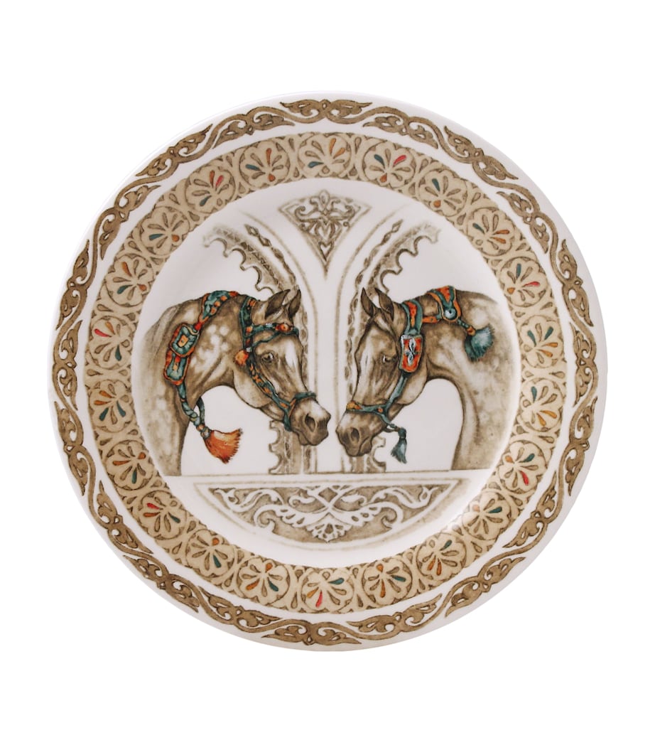 Set of 4 Chevaux du Vent Canapé Plates (16.5cm) WHITE, BROWN Image 1