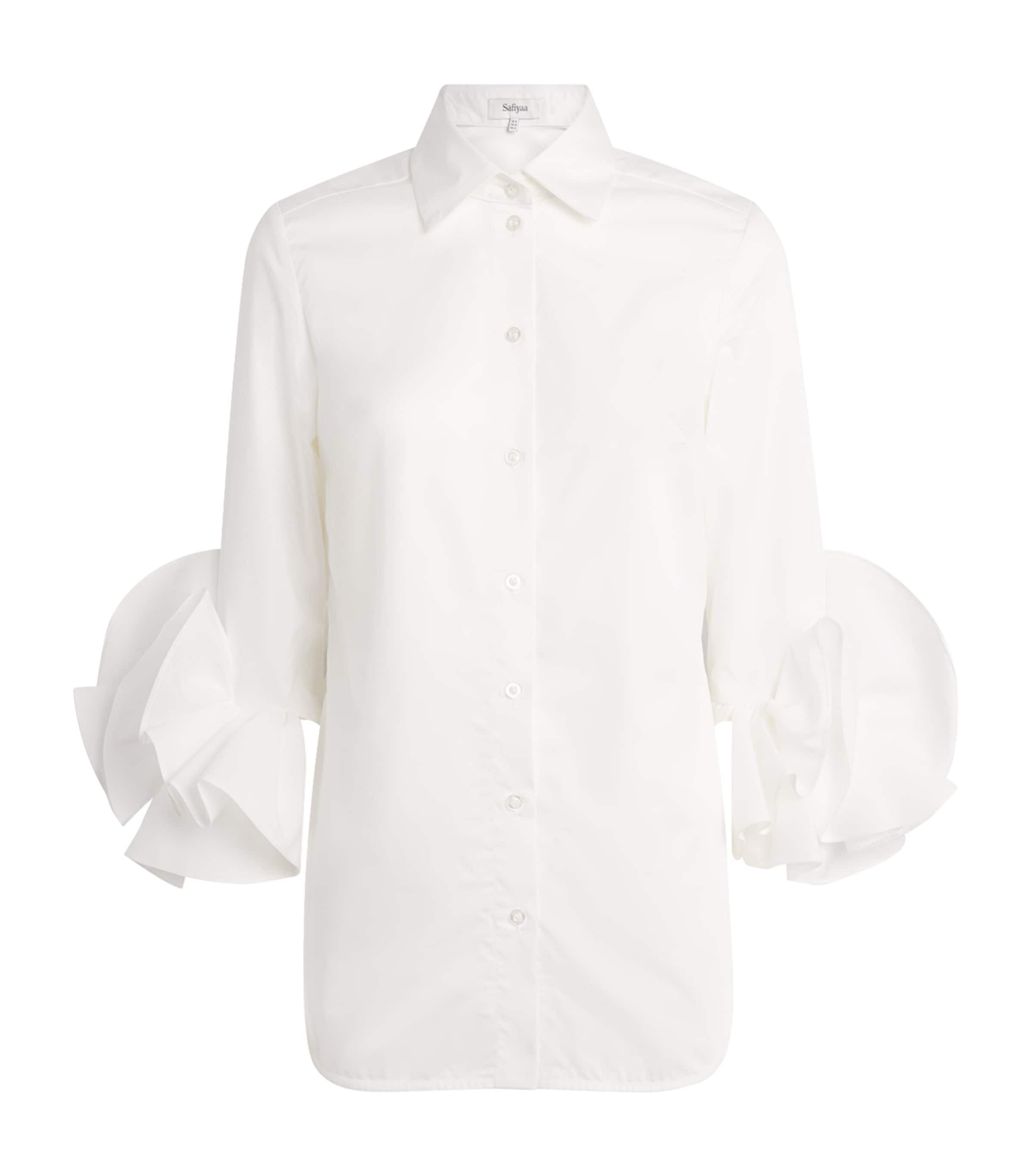 Safiyaa Womens Cotton Joanne Shirt Ivory Image 1