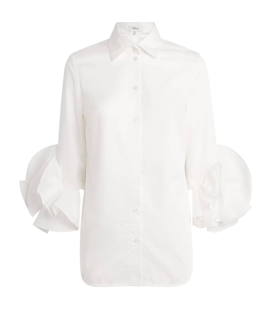 Safiyaa Womens Cotton Joanne Shirt Ivory Image 1