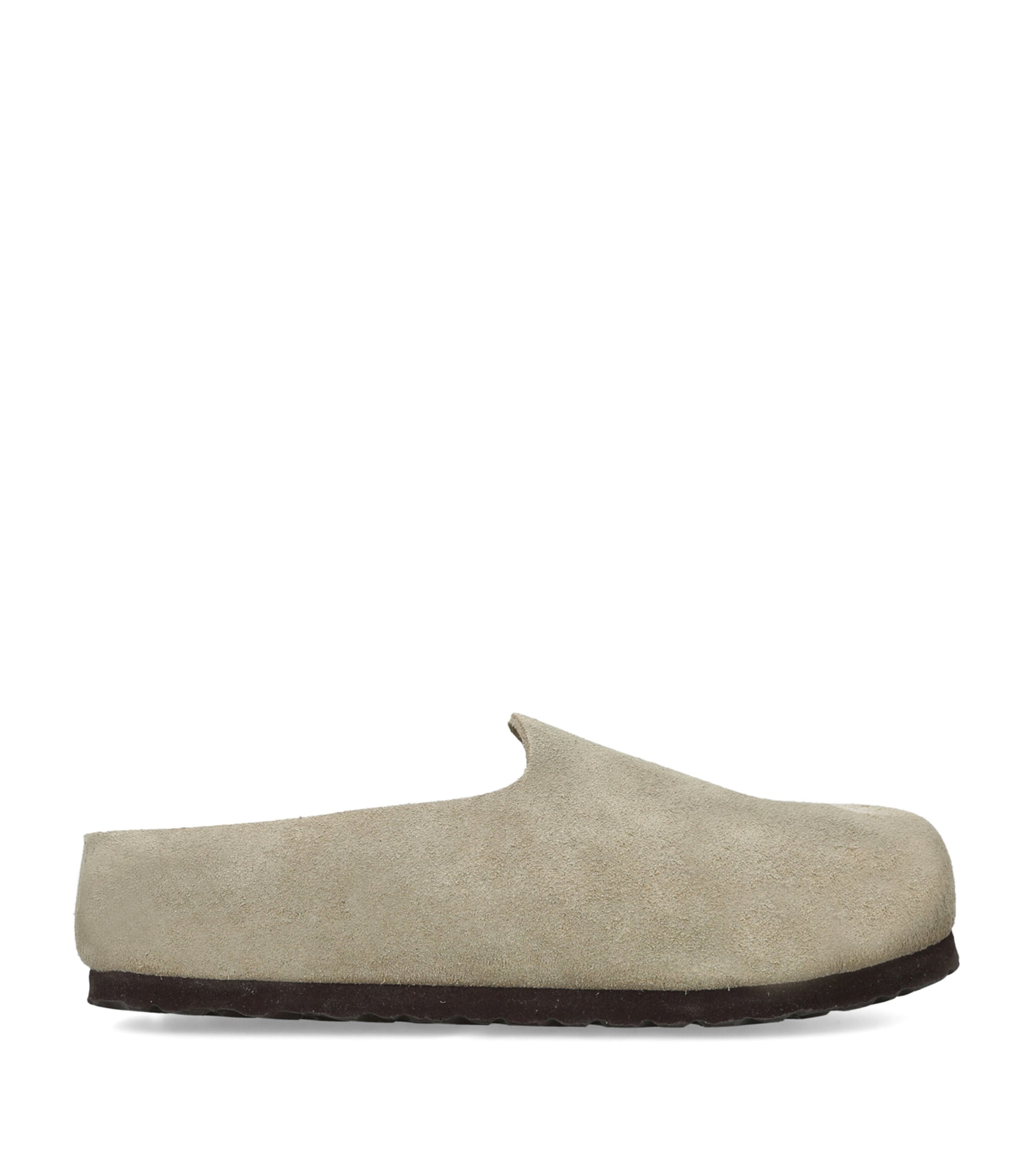 Birkenstock Suede Amsterdam Wrapped Clogs (Regular Fit) Taupe Image 1