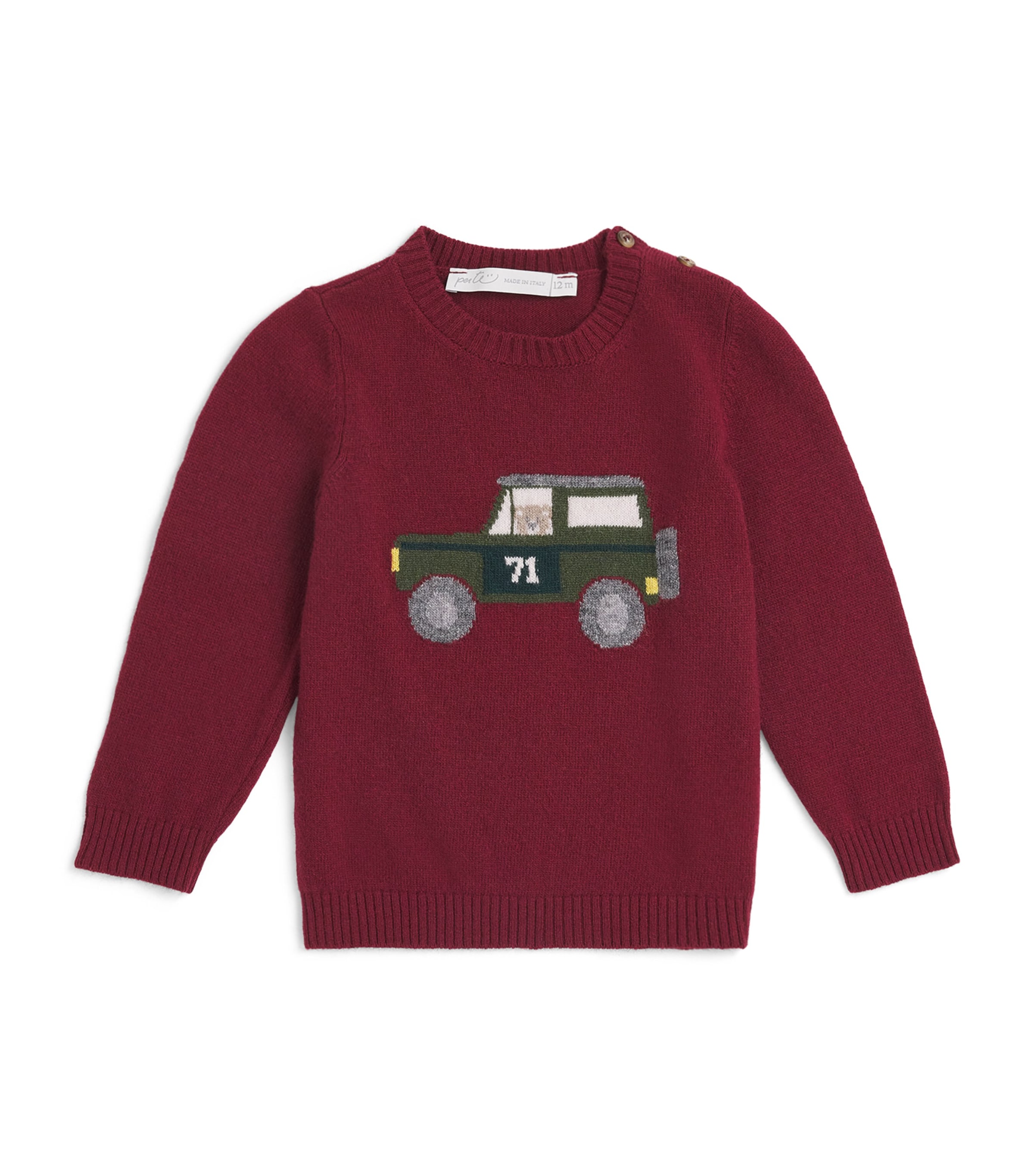 Car Sweater (3 Months-2 Years) T1 BORDEAUX Image 1