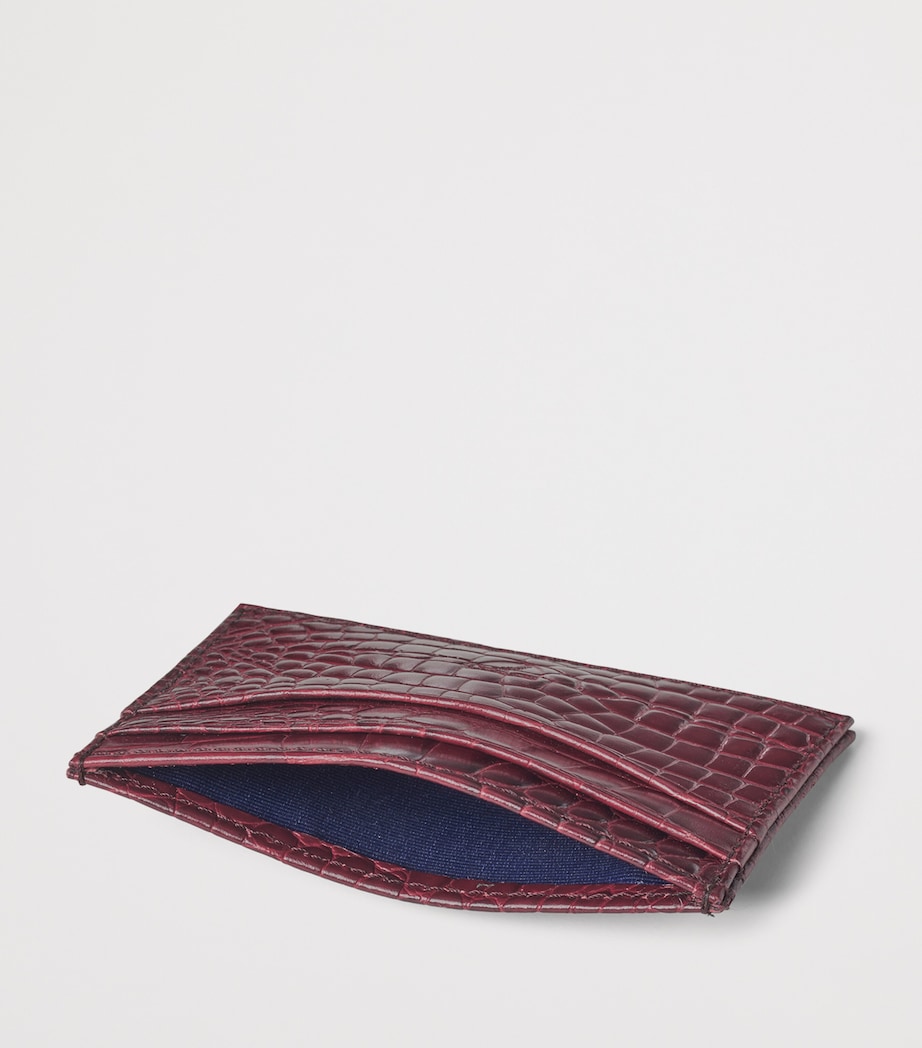 Croc-Embossed Leather Slim Card Holder BORDEAUX Image 3