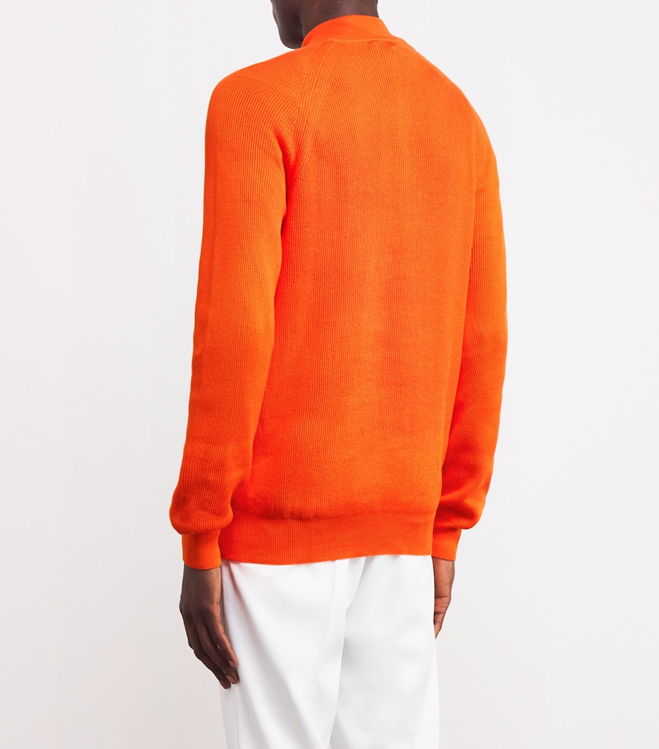 Cotton Quarter-Zip Sweater U0800-ARANCIO Image 4