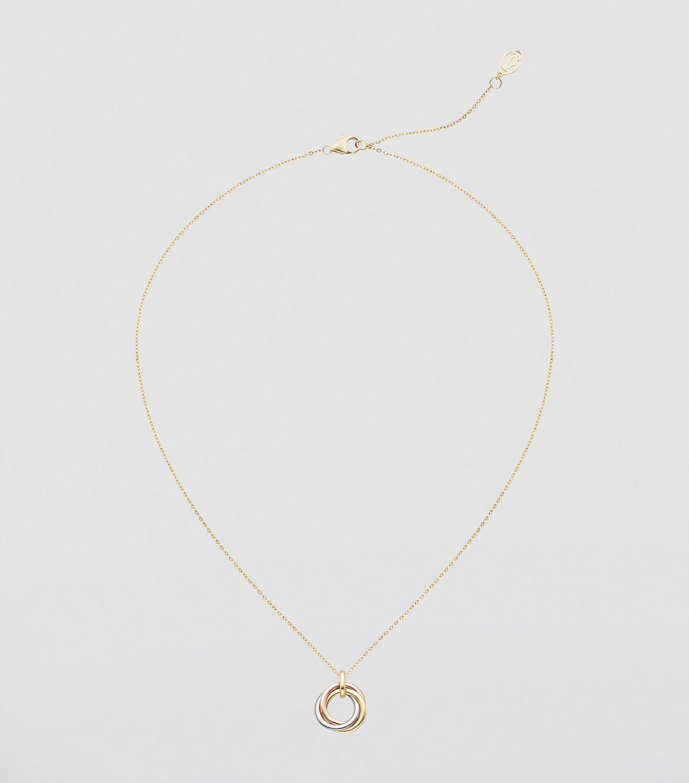 Medium White, Yellow and Rose Gold Trinity Necklace MIXED GOLD Image 3