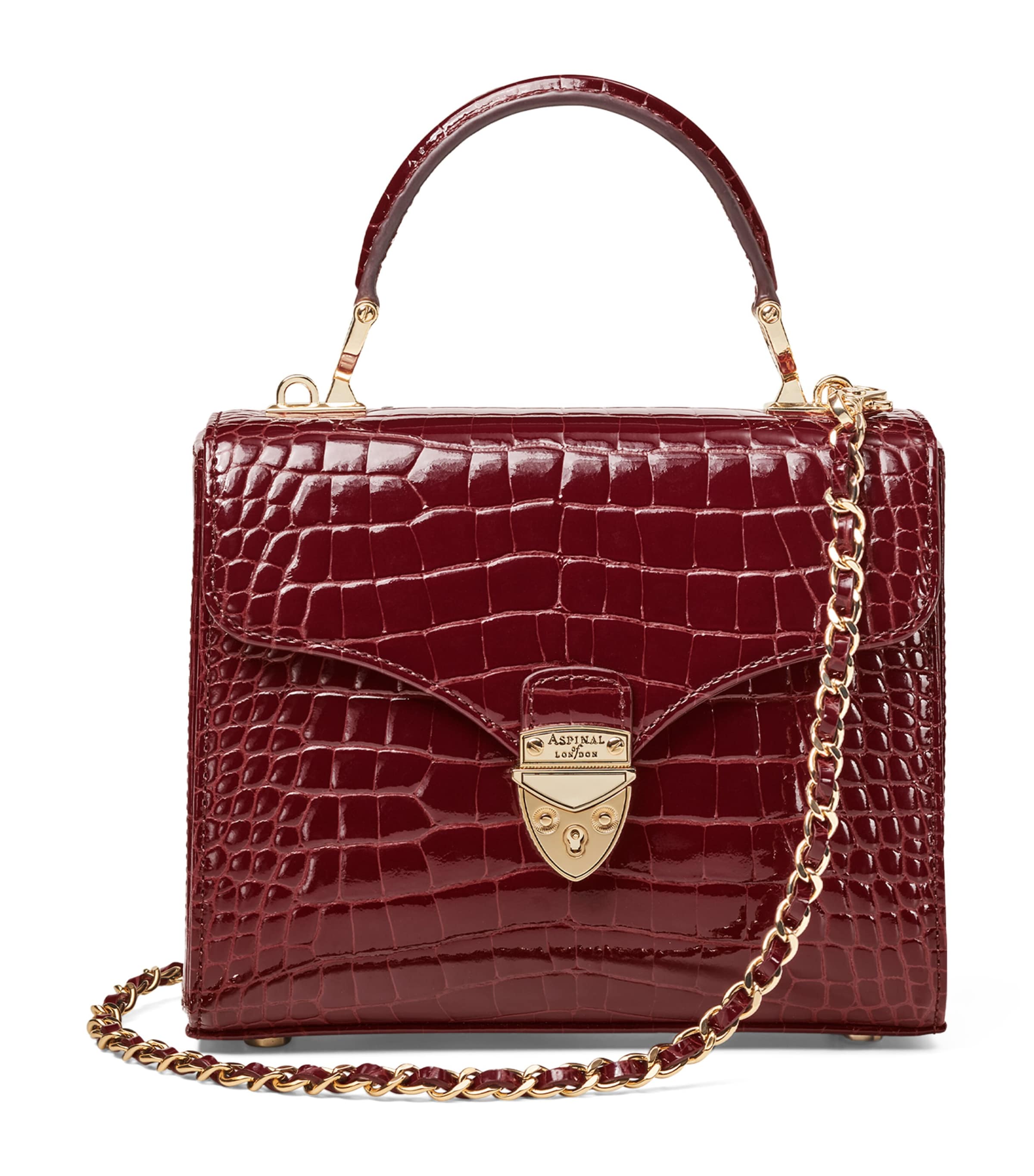 Aspinal Of London Midi Mayfair Top-handle Bag In Burgundy