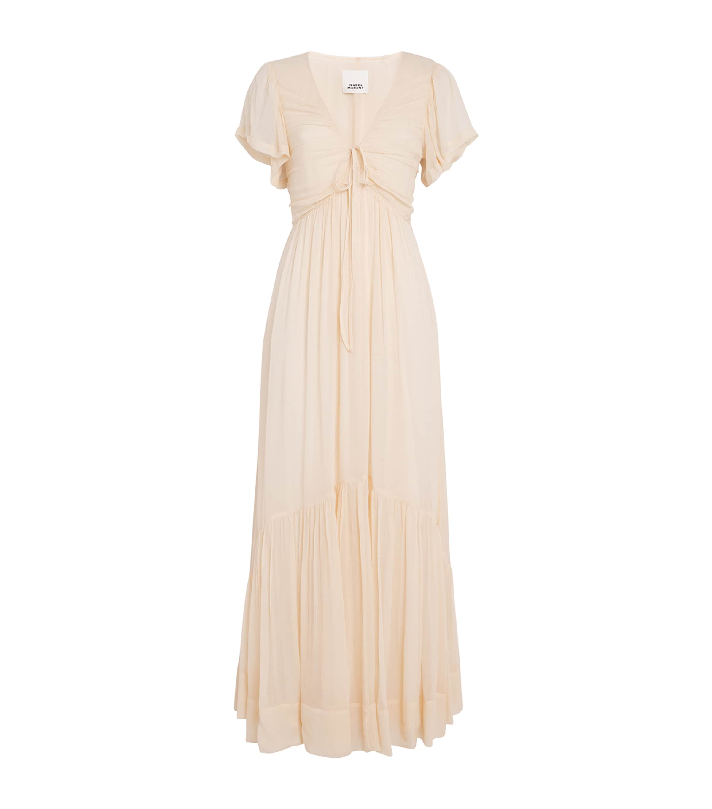 Isabel Marant Silk Tie-neck Agathe Maxi Dress