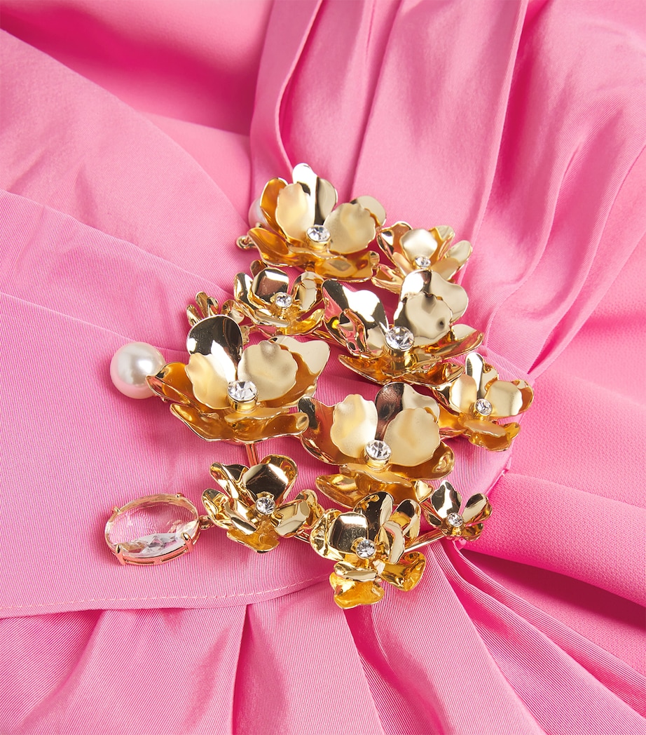 Silk-Trim Cocktail Midi Dress 031 HAPPY PINK Image 5