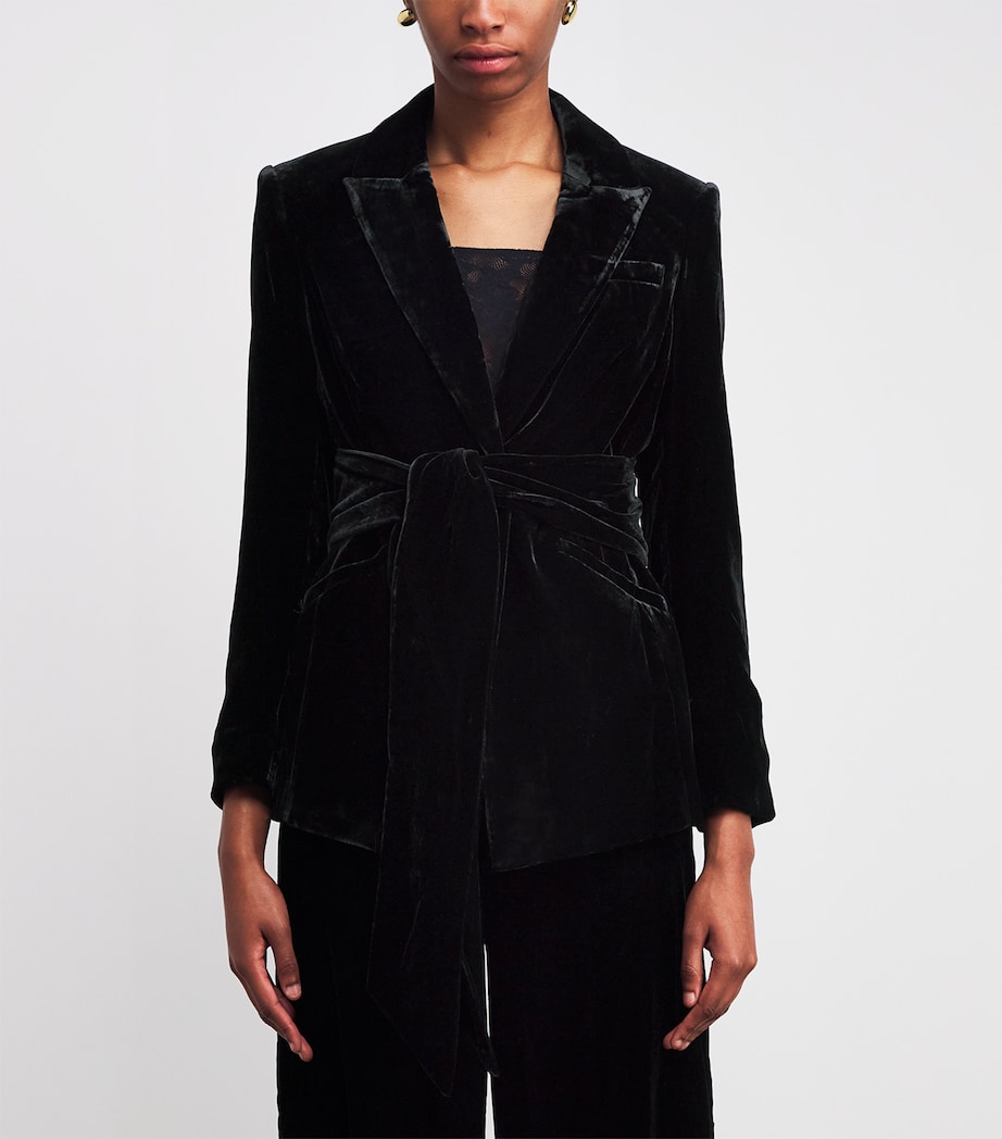 Velvet Belted Issel Blazer B0002 BLACK Image 3