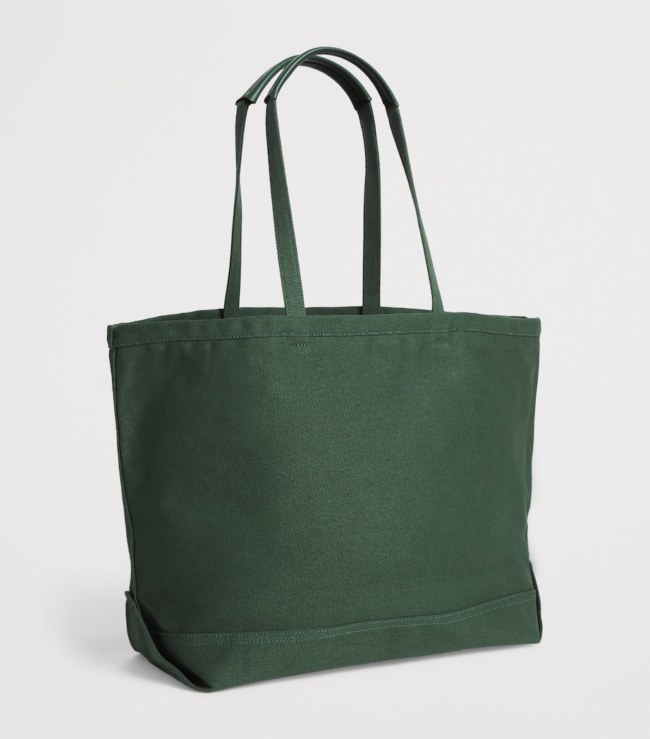 Large Embroidered Logo Tote Bag HARRODS GREEN Image 3