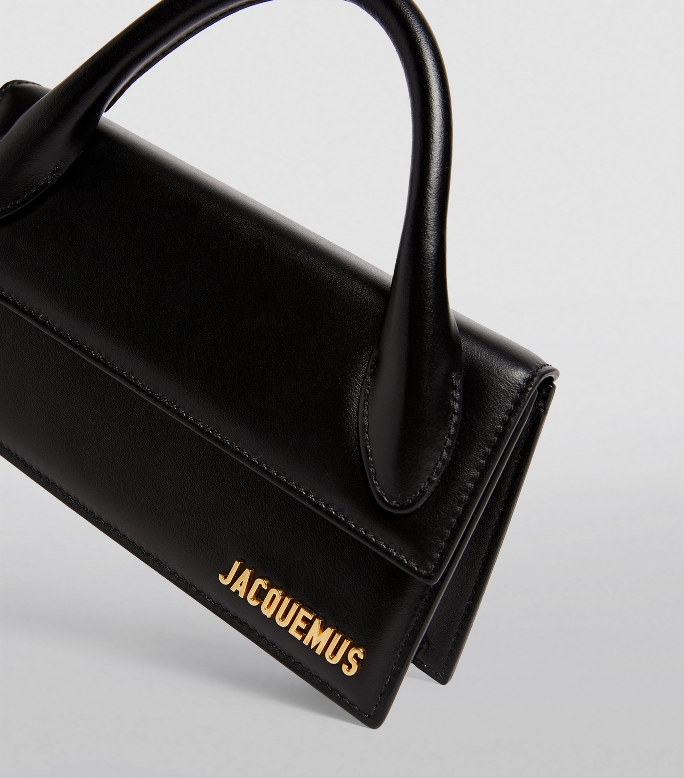 Jacquemus Black Leather Le Chiquito Long Top-Handle Bag | Harrods US