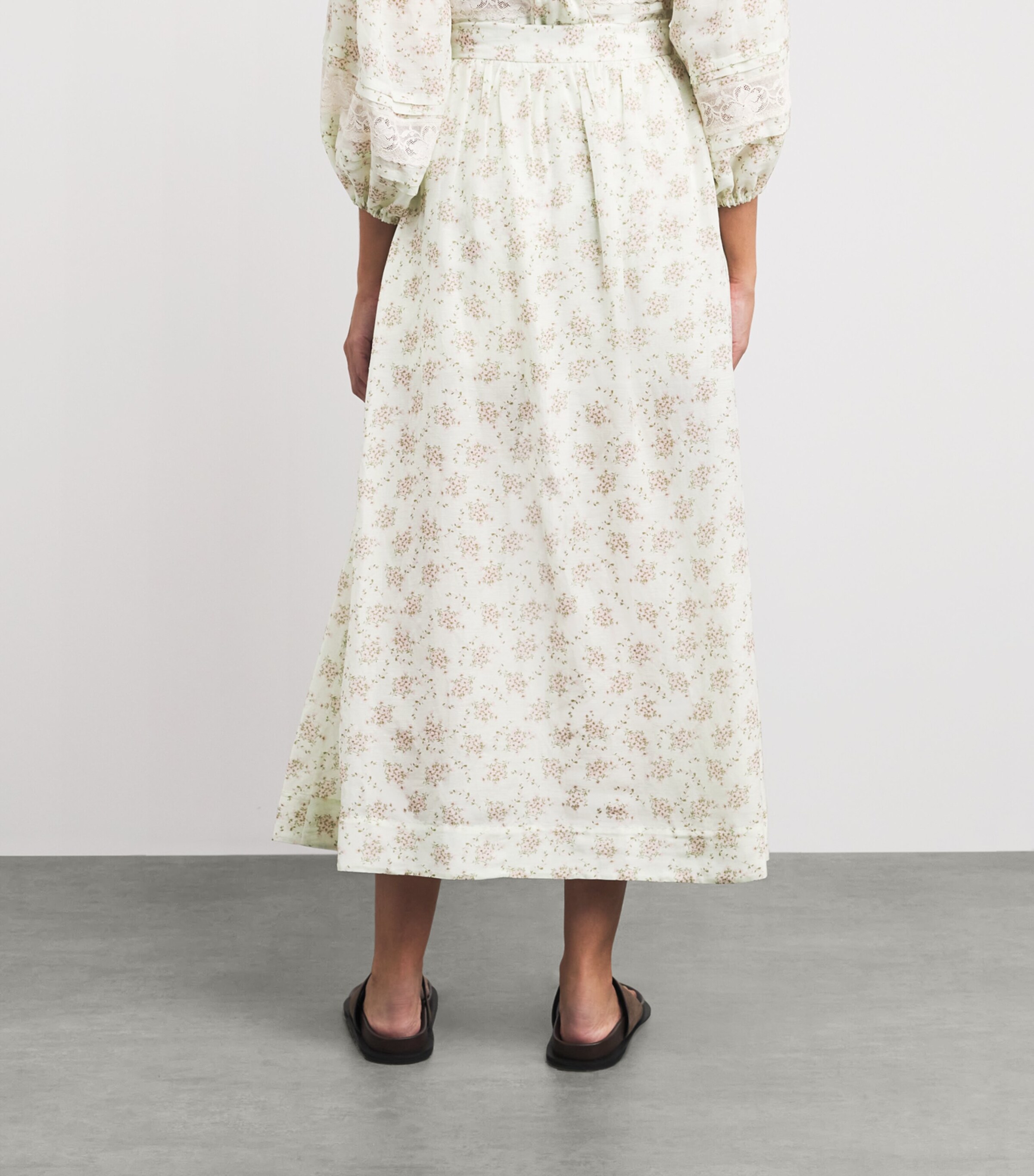 Sandro Paris Womens Floral-Print Maxi Skort Pink / Green Image 5