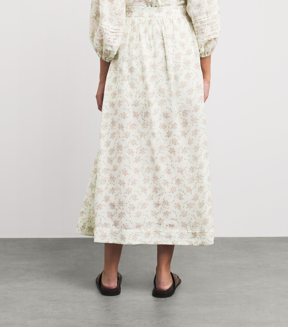 Sandro Paris Womens Floral-Print Maxi Skort Pink / Green Image 5
