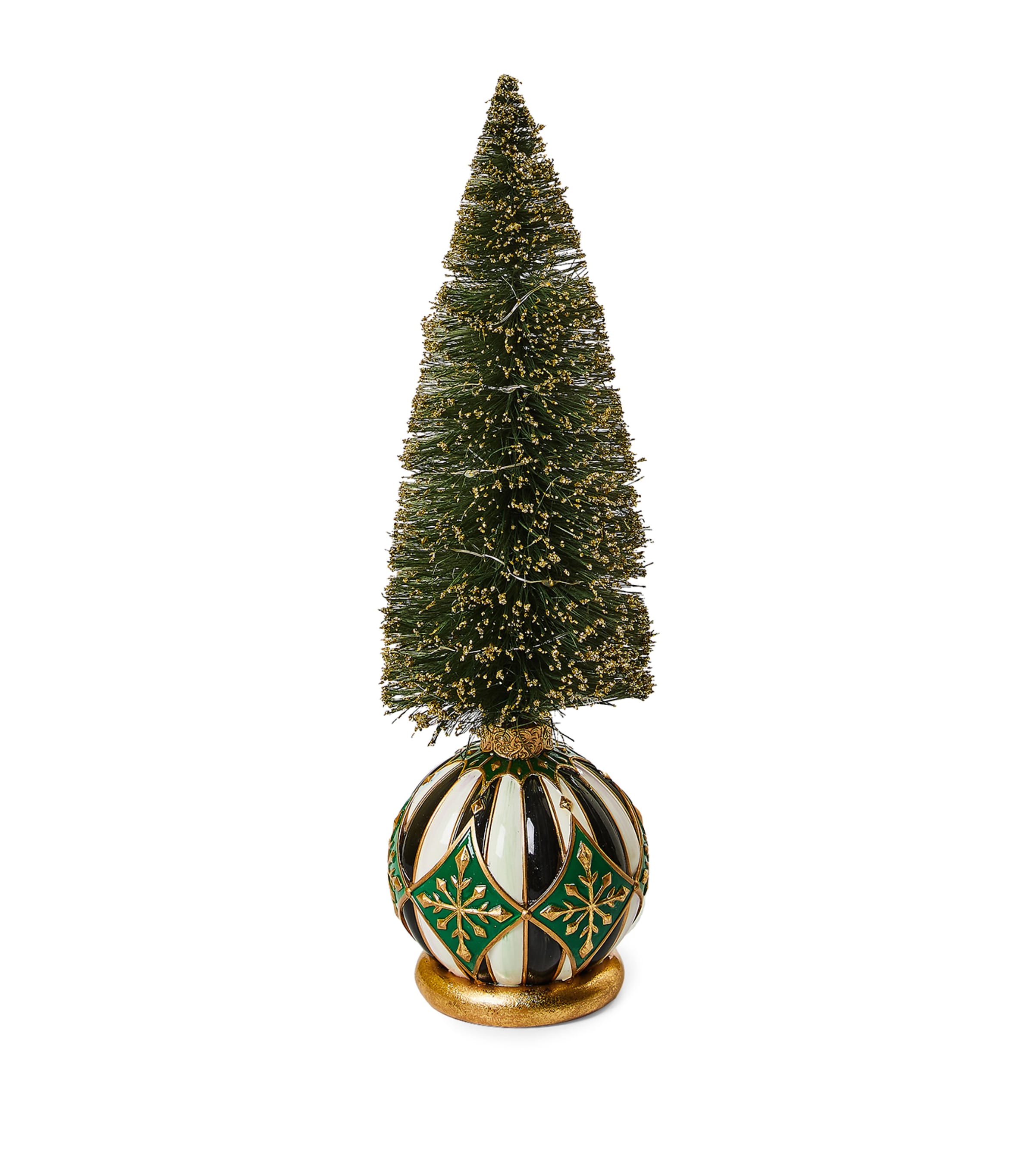 MACKENZIE-CHILDS SMALL EMERALD LUXE ILLUMINATED BOTTLE BRUSH TREE