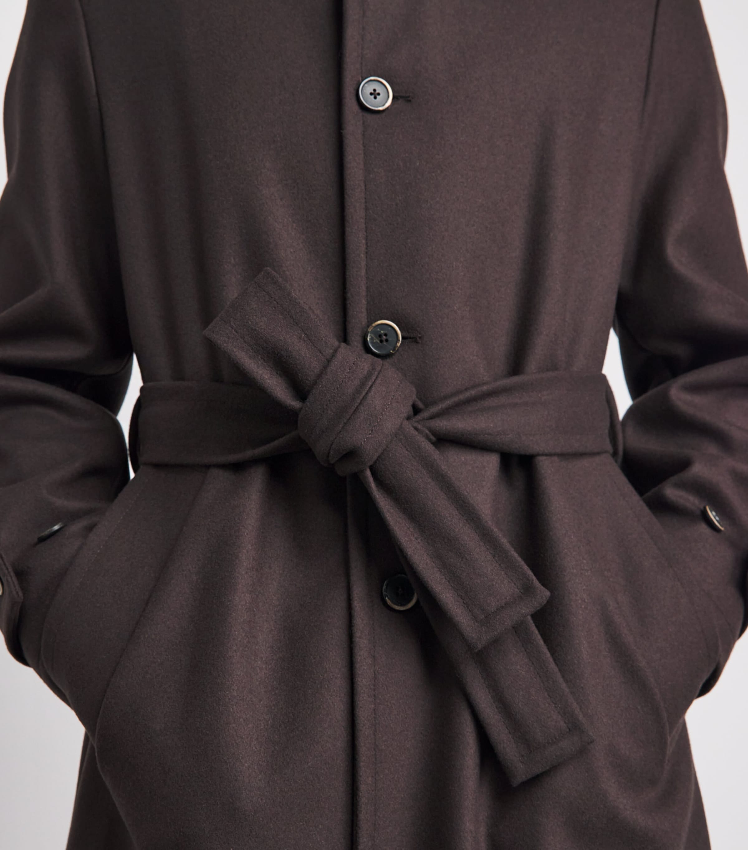 Barena Mens Wool-Blend Longline Overcoat Bruno Image 3