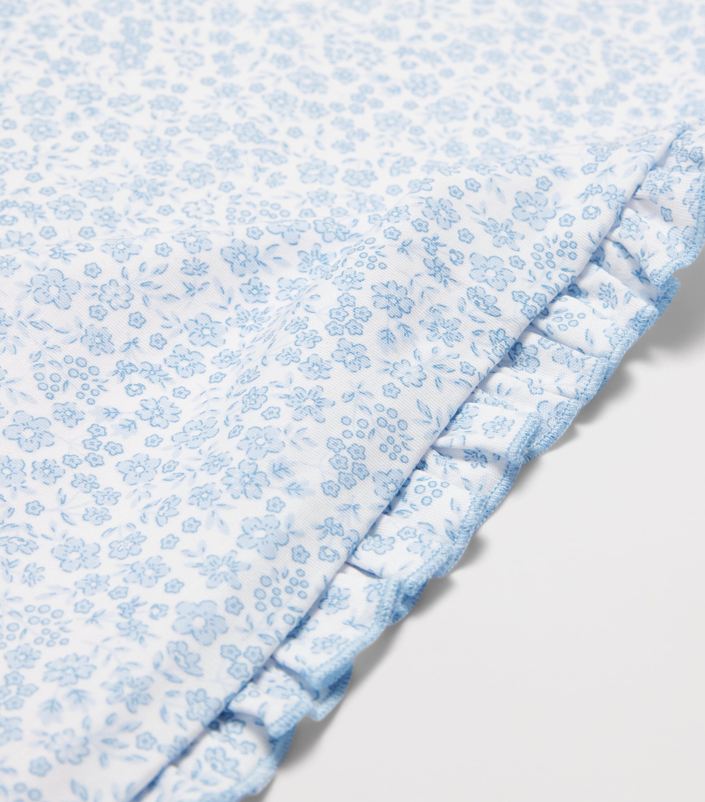 Kissy Kissy Pima Cotton Floral Blanket Light Blue Image 4