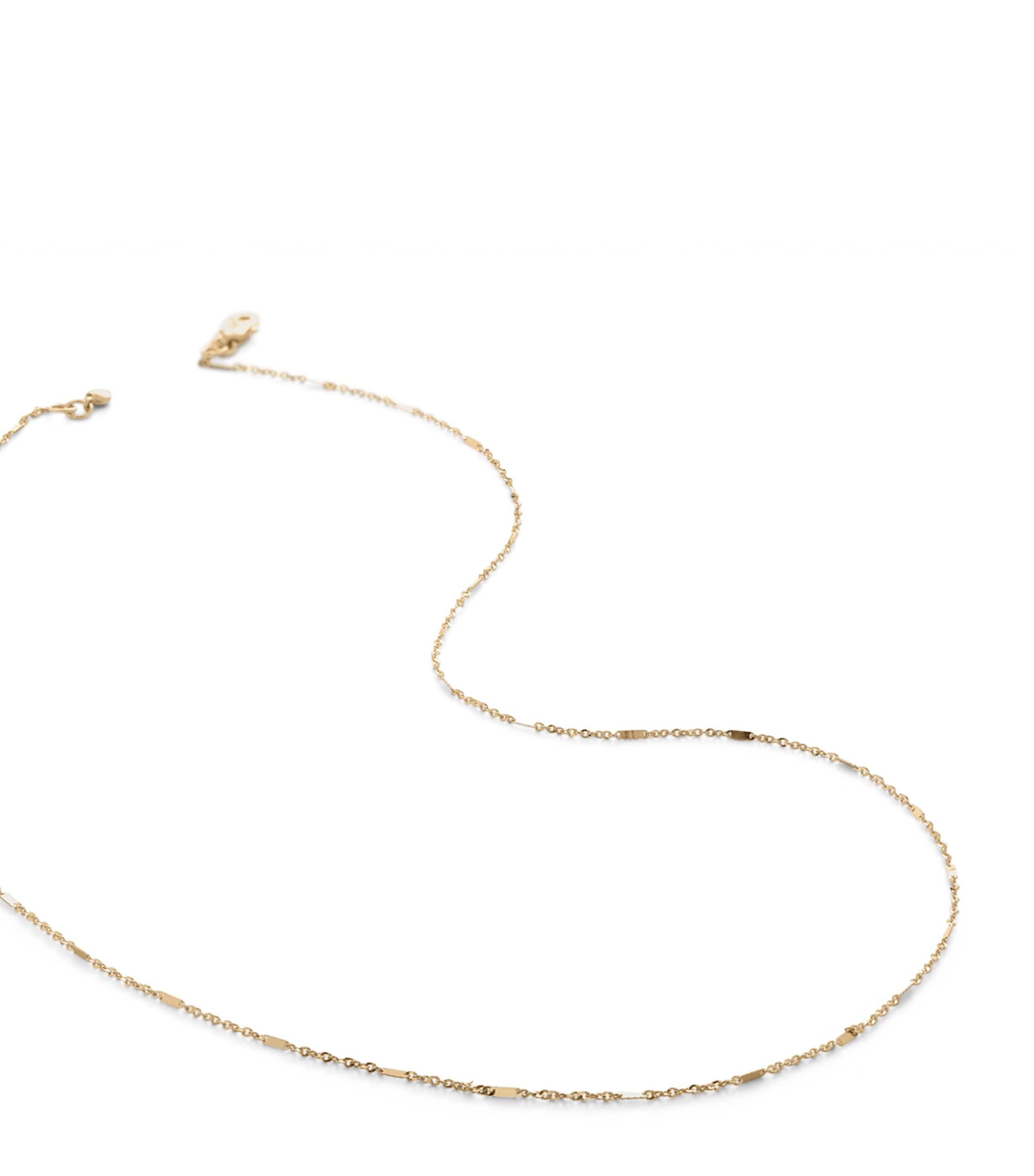Monica Vinader Yellow Gold Shimmer Chain Necklace In Brown