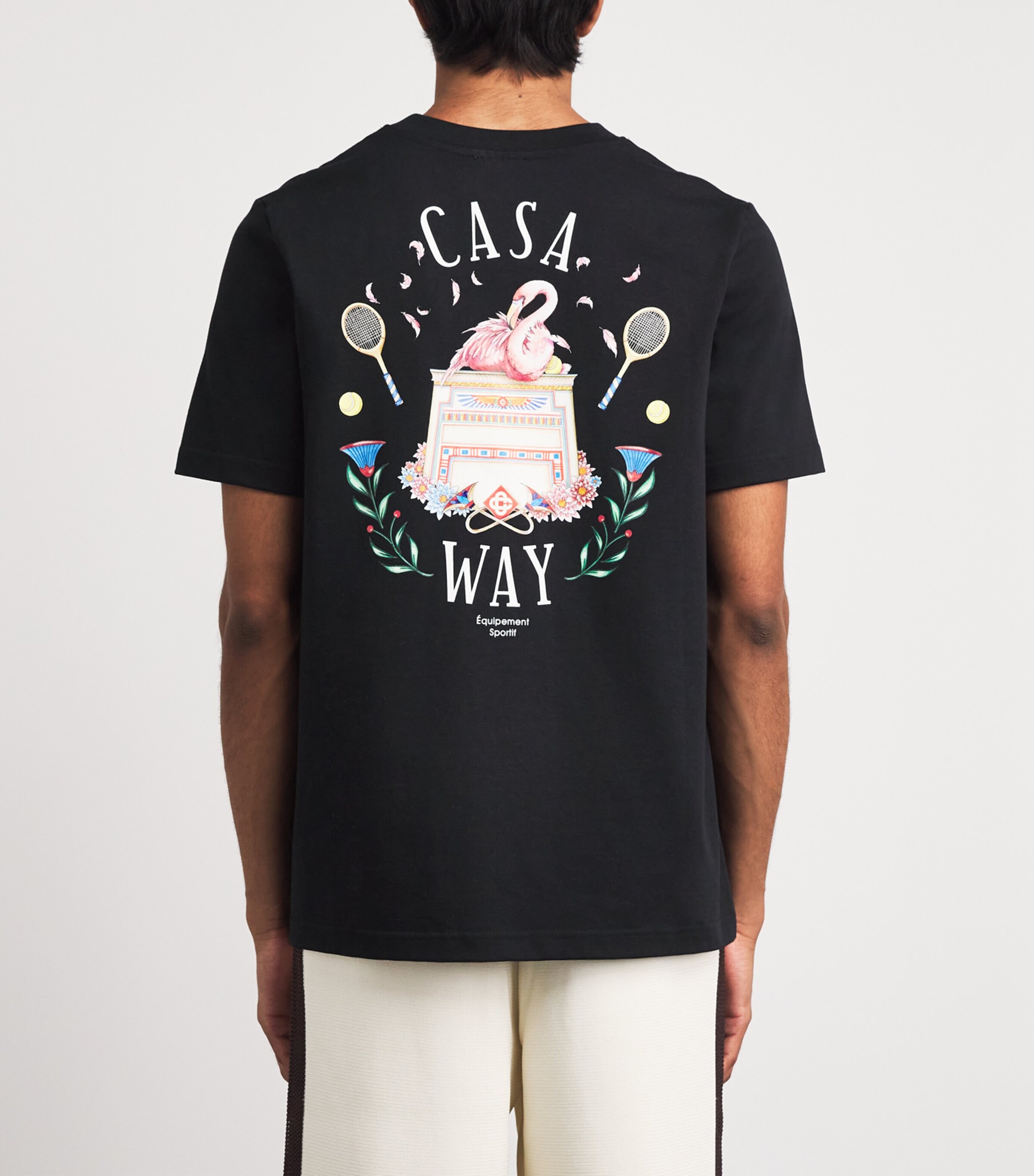 Casablanca Black Organic Cotton Casa Way T-Shirt | Harrods US