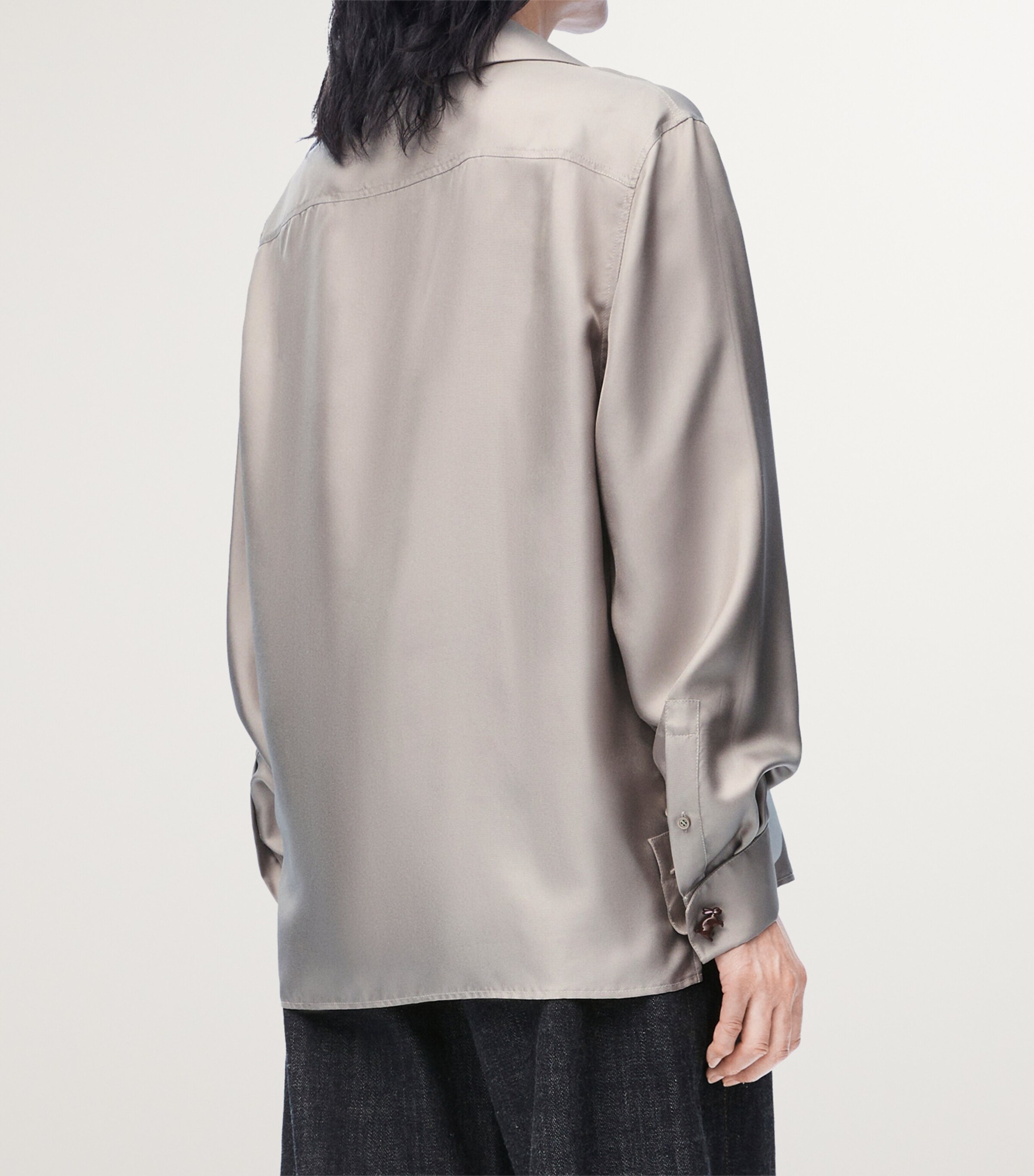 x Suna Fujita Silk Rabbit Shirt DARK BEIGE Image 4