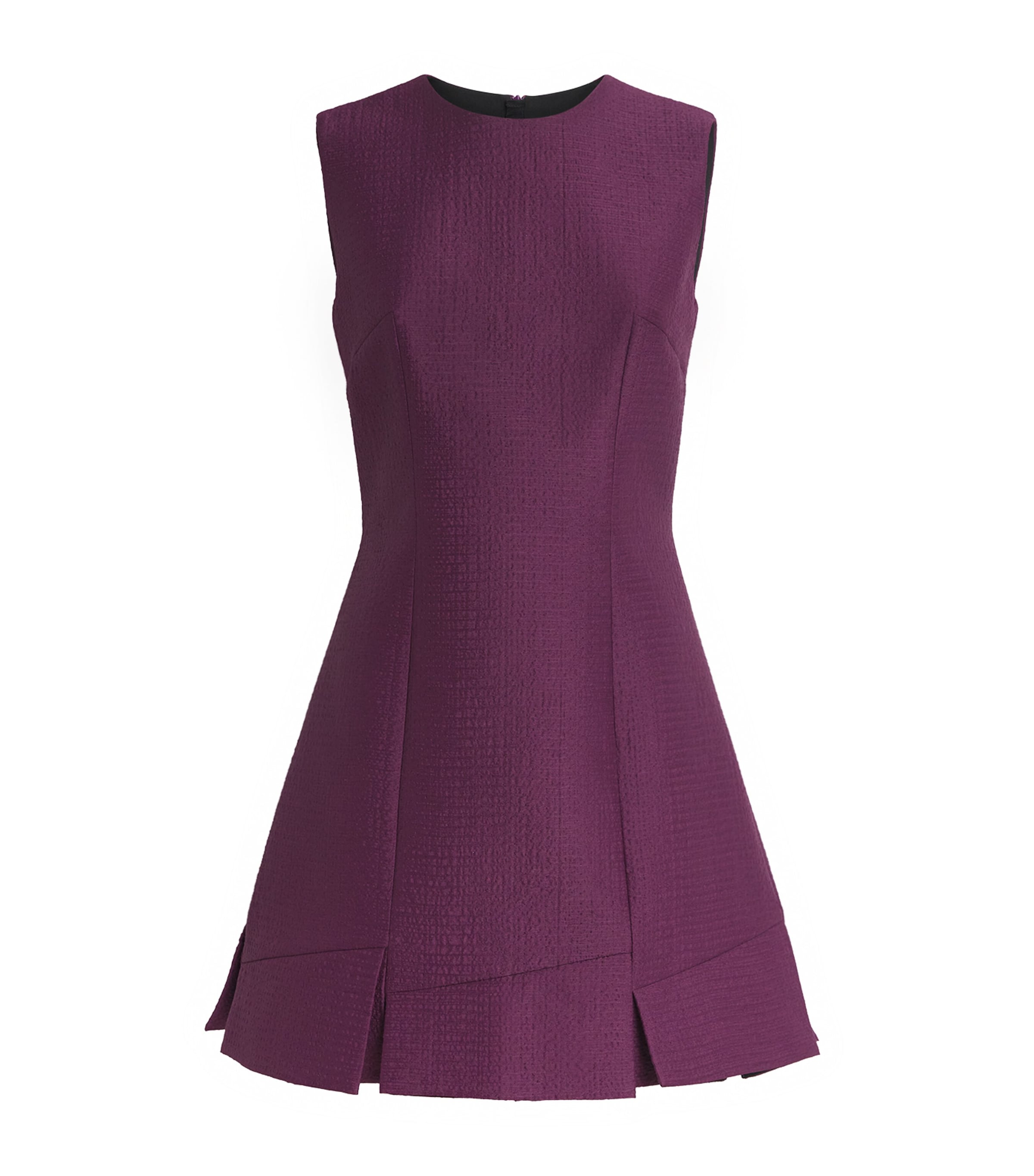 Emilia Wickstead Womens Pleated Petronella Mini Dress Plum Image 1