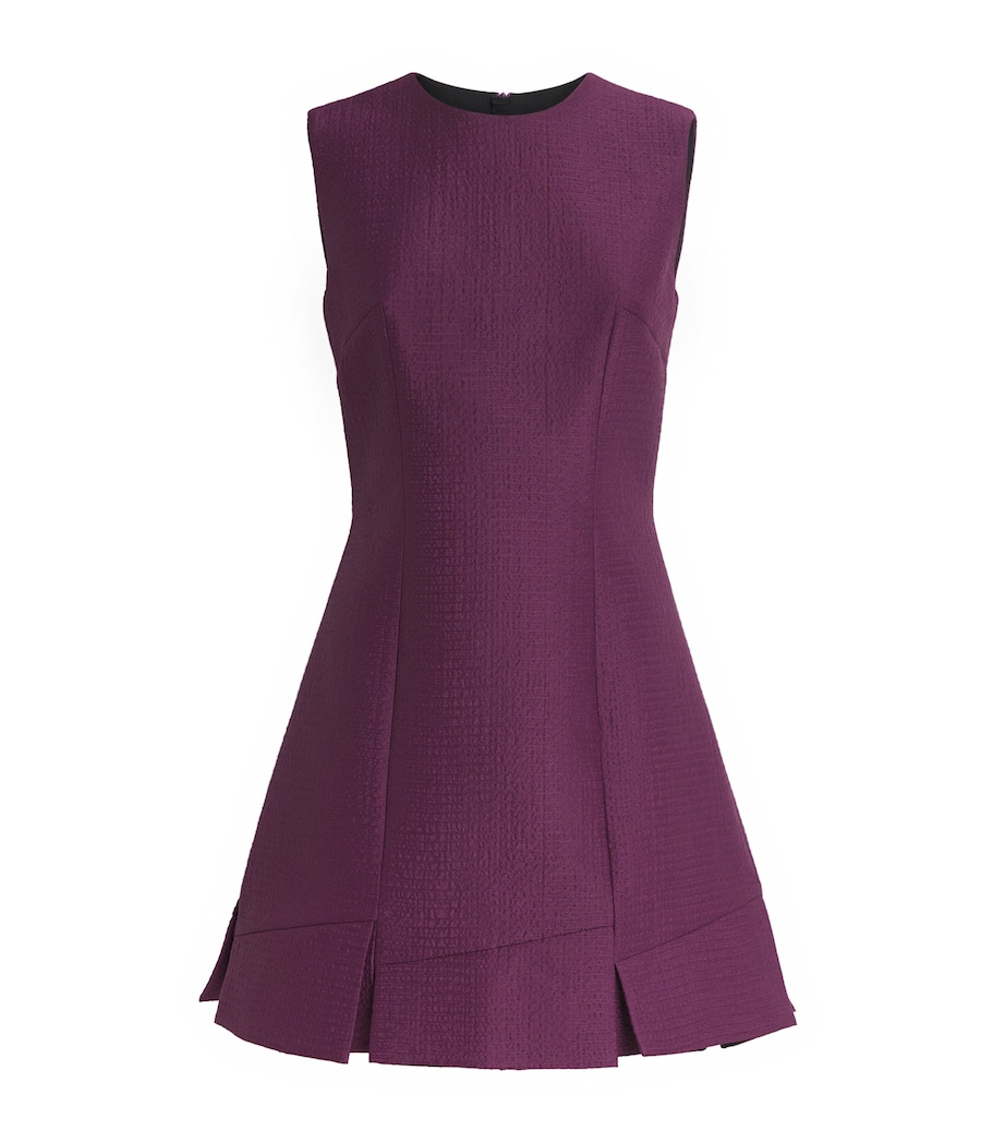 Emilia Wickstead Womens Pleated Petronella Mini Dress Plum Image 1