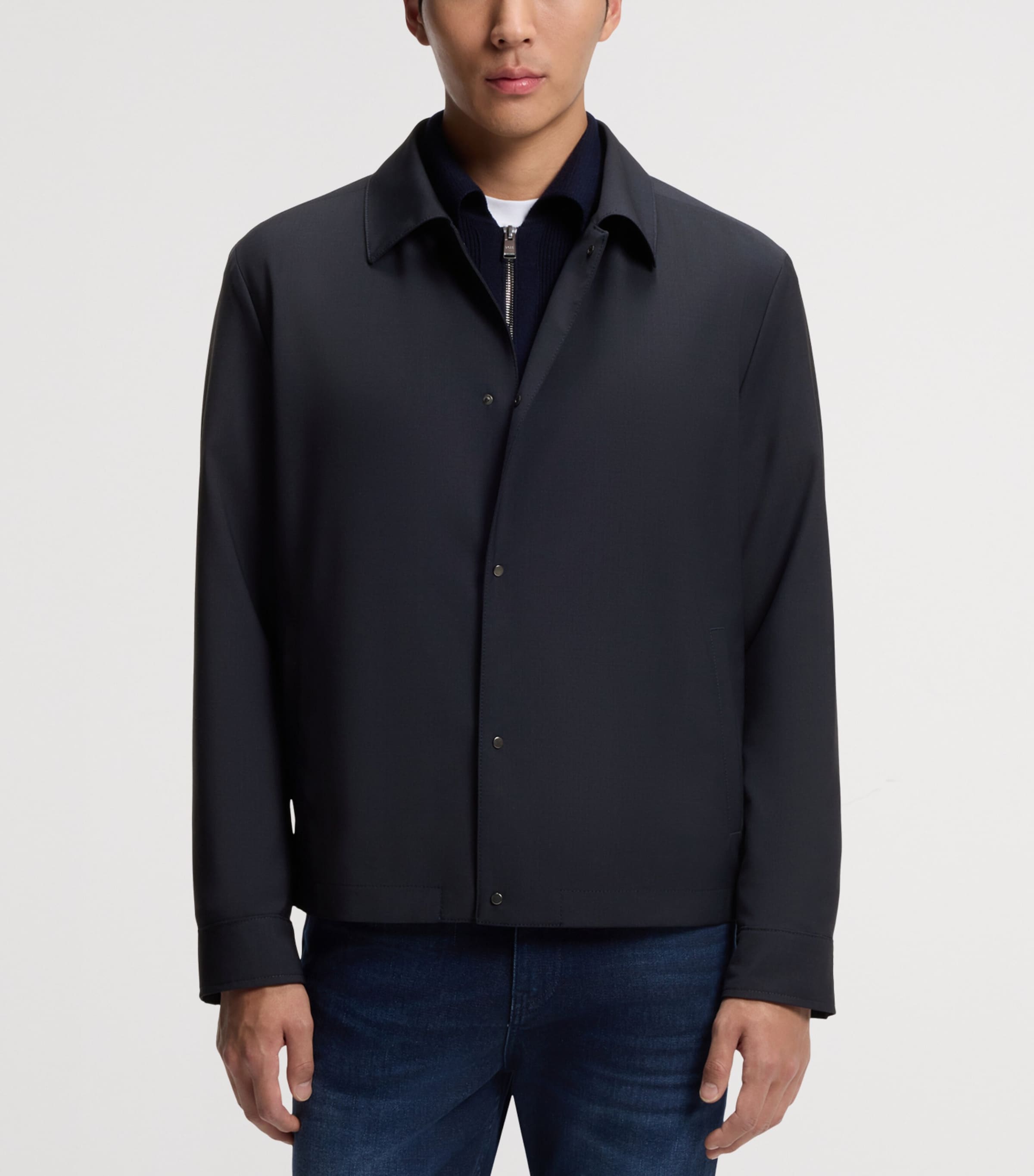 BOSS Mens Wool-Blend Relaxed Overshirt Image 2