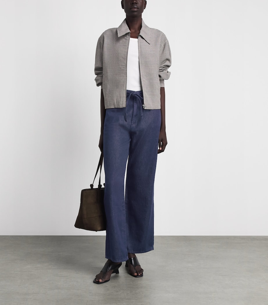 Rag & Bone Womens Drawstring Phoebe Wide-Leg Jeans Duskrinse Image 2
