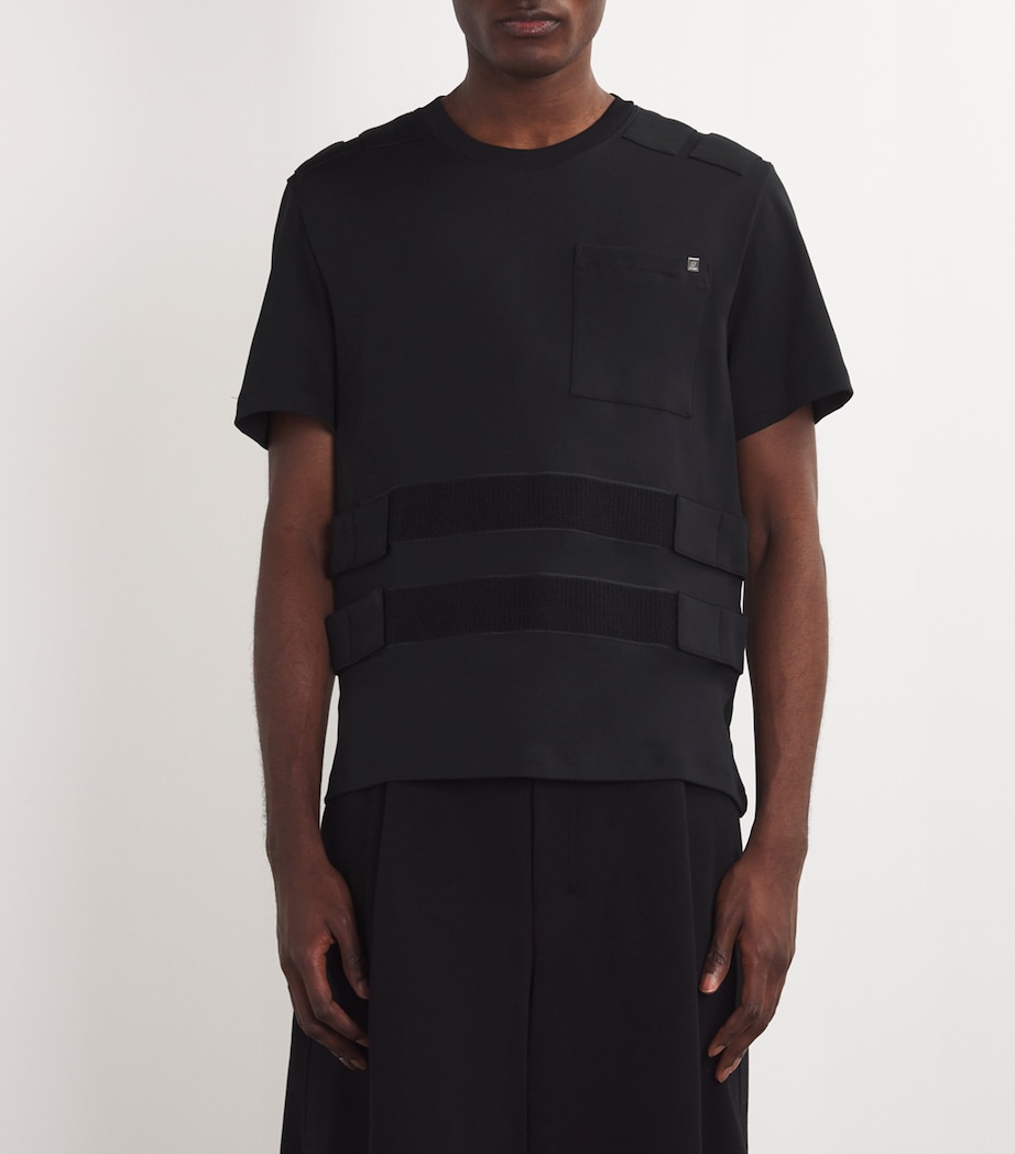 Helmut Lang Mens Velcro-Strap Armor T-Shirt Black Image 3