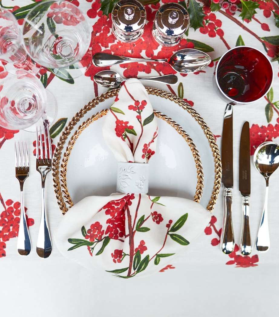 Linen Les Airelles Tablecloth (165cm x 380cm) RED Image 3