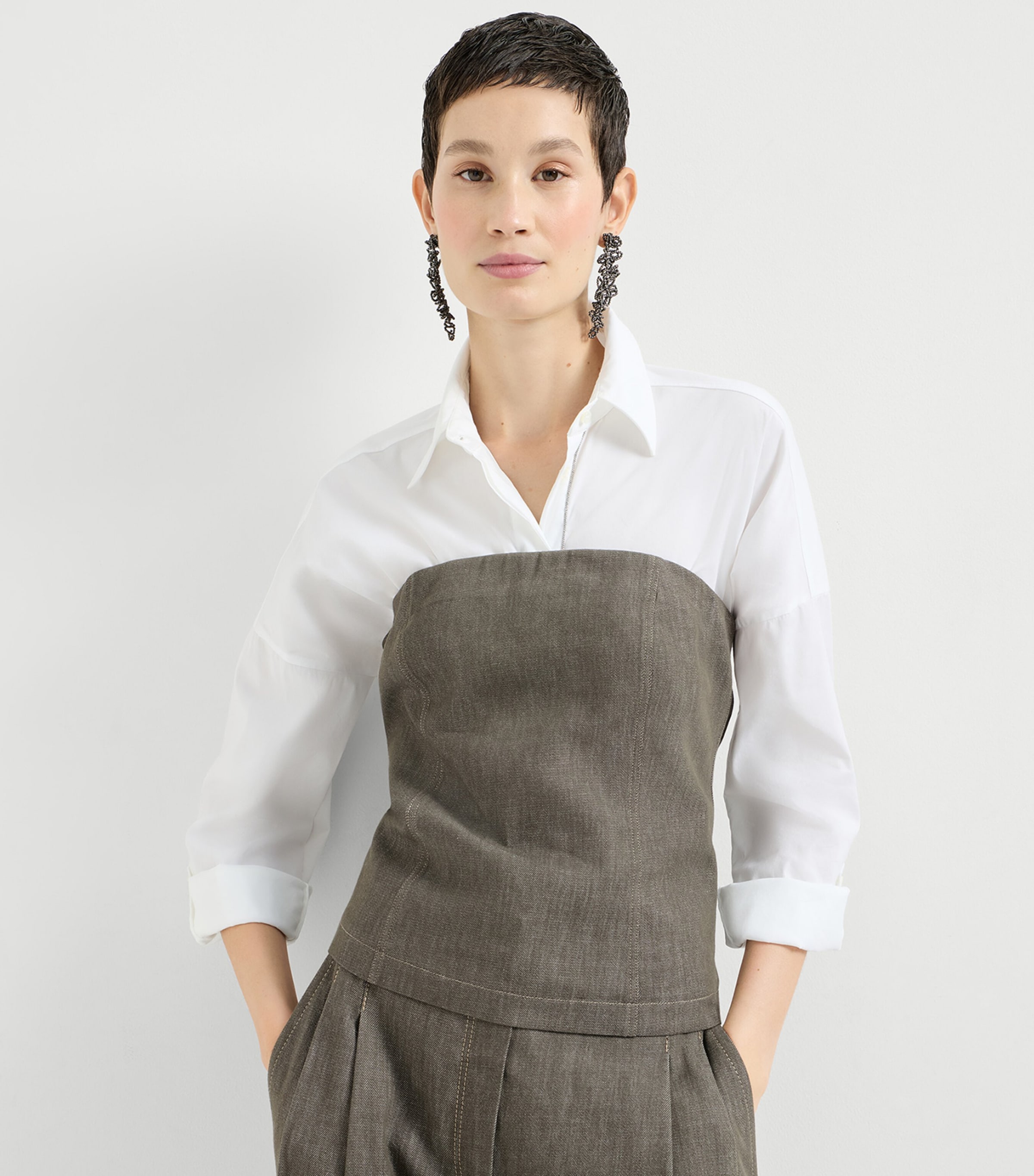 Cotton Twill Bandeau Top C004 Image 4