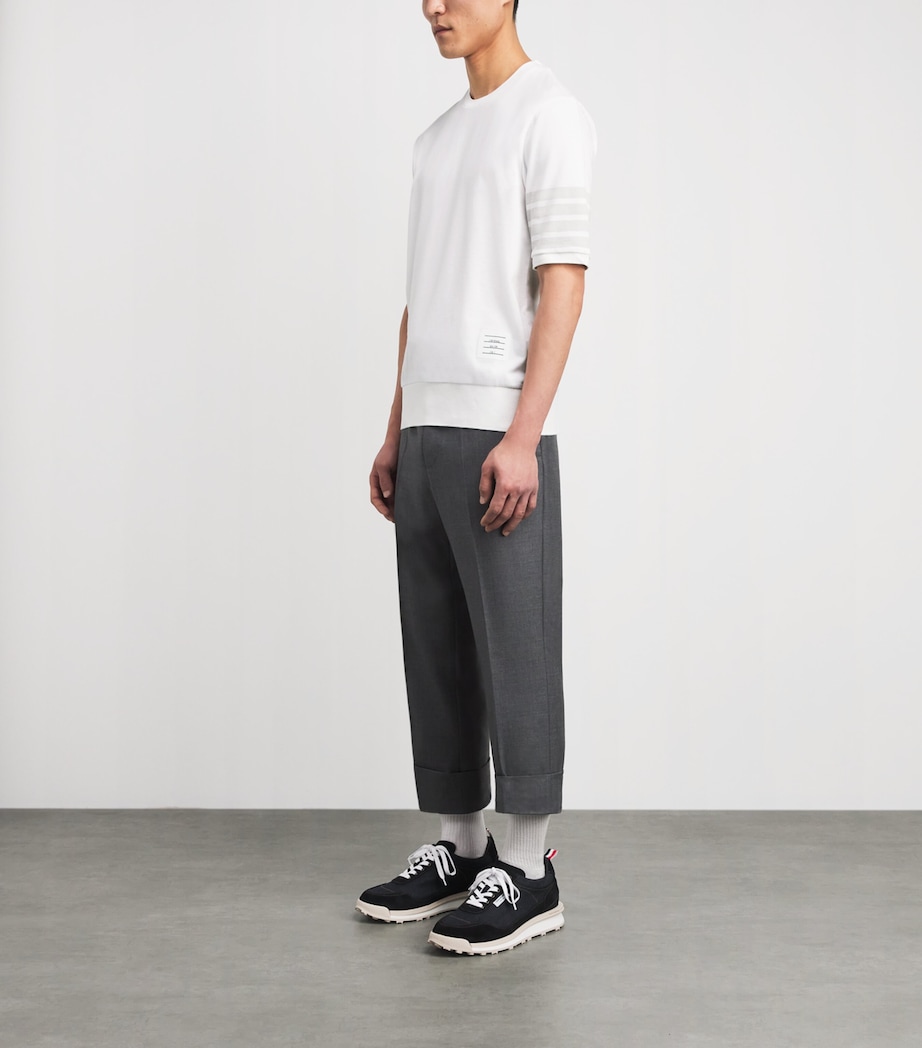 Thom Browne Mens Cotton 4-Bar T-Shirt White Image 2