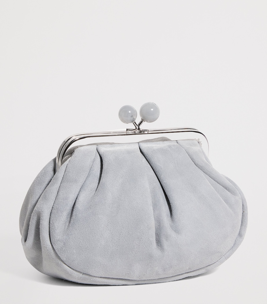 Small Suede Pasticcino Clutch Bag LIGHT BLUE Image 3
