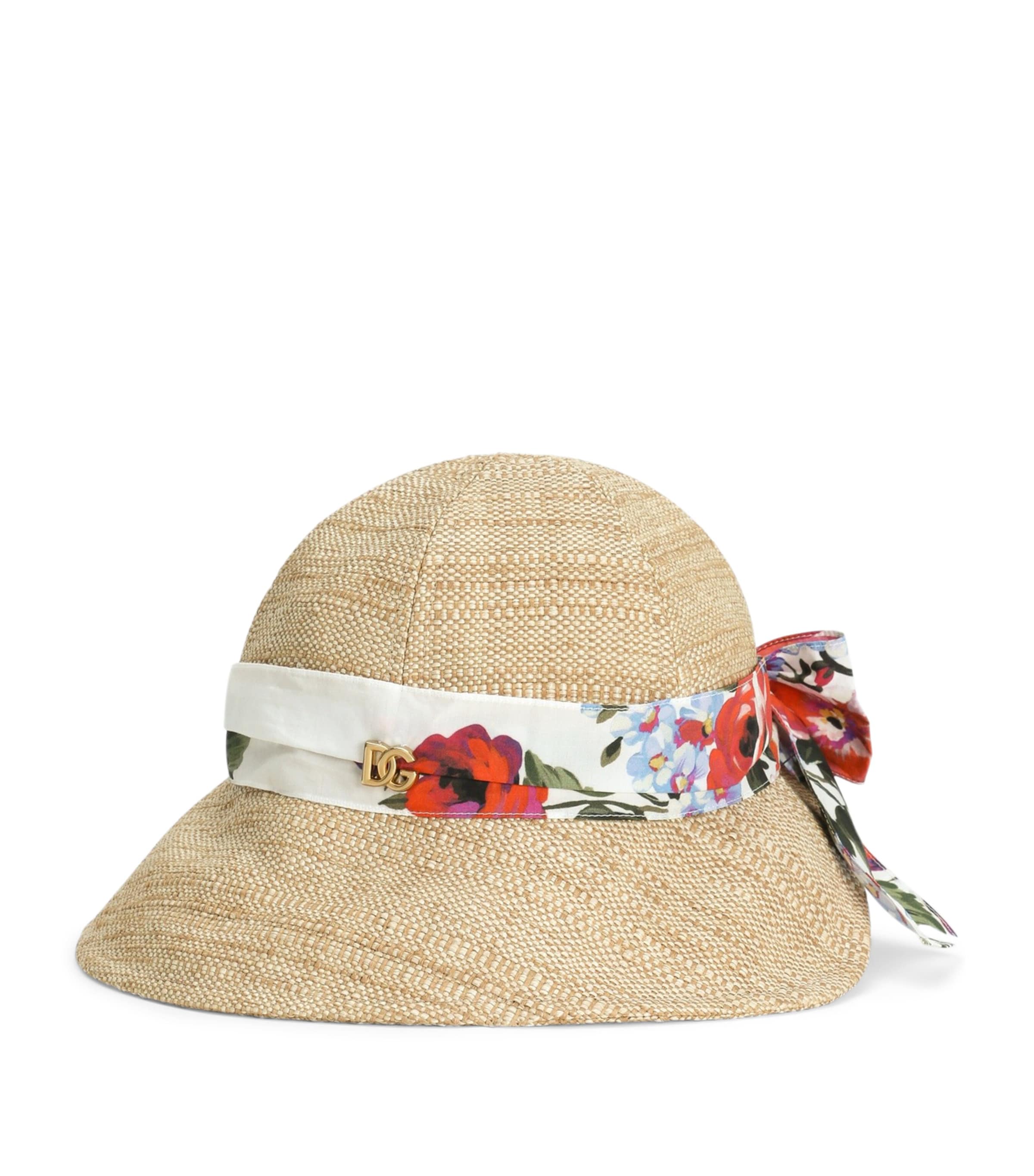 Dolce&Gabbana Kids Raffia Floral-Band Sun Hat Image 1