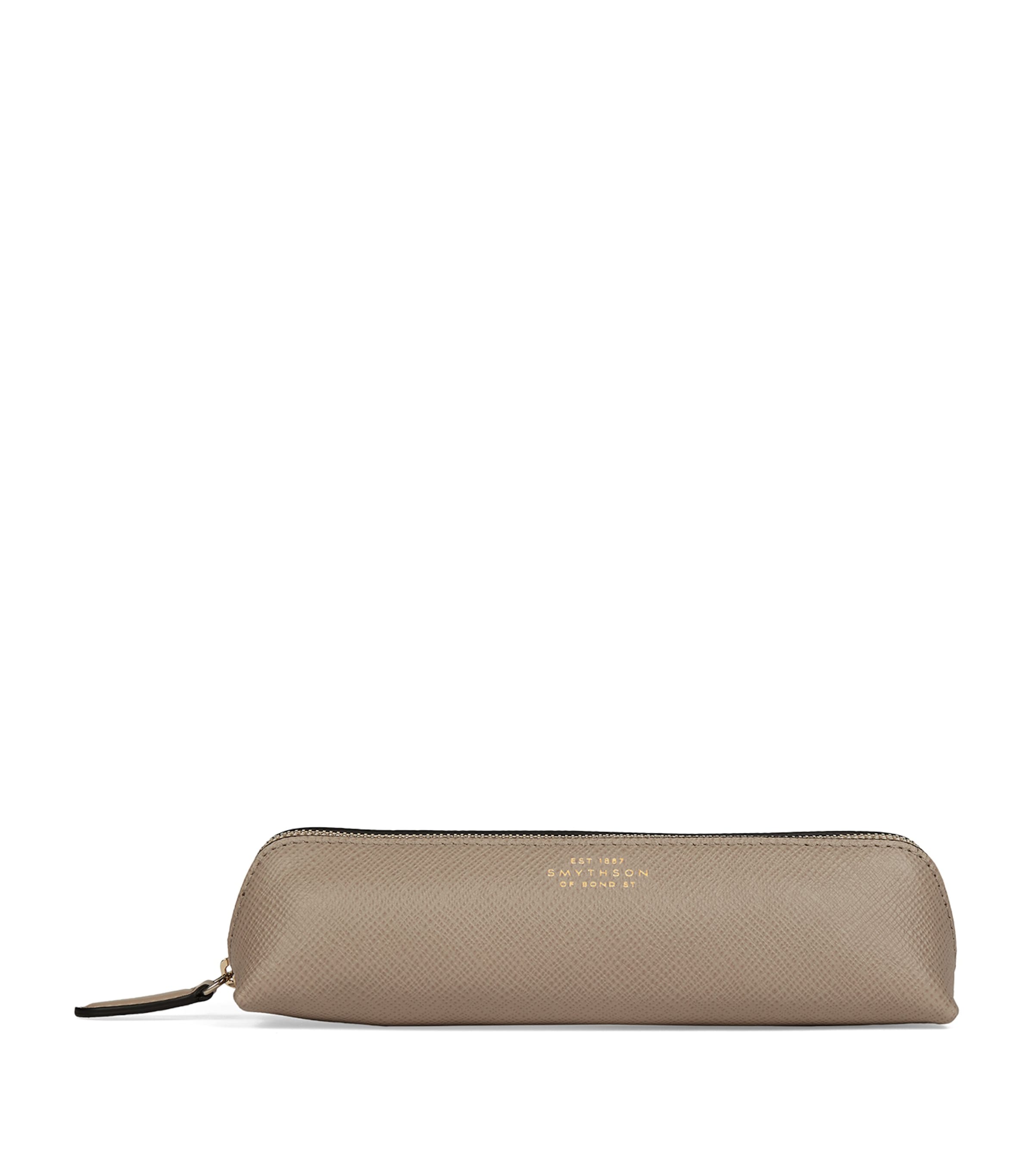 Smythson Leather Pencil Case In Beige