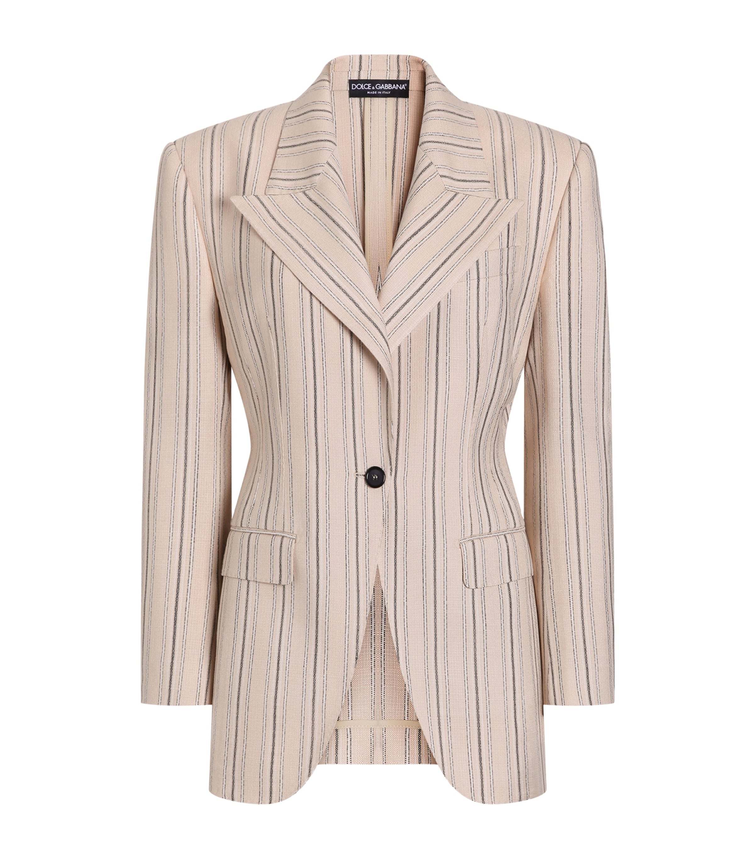Dolce&Gabbana Womens Structured Stripe Single-Breasted Blazer Stri Image 1