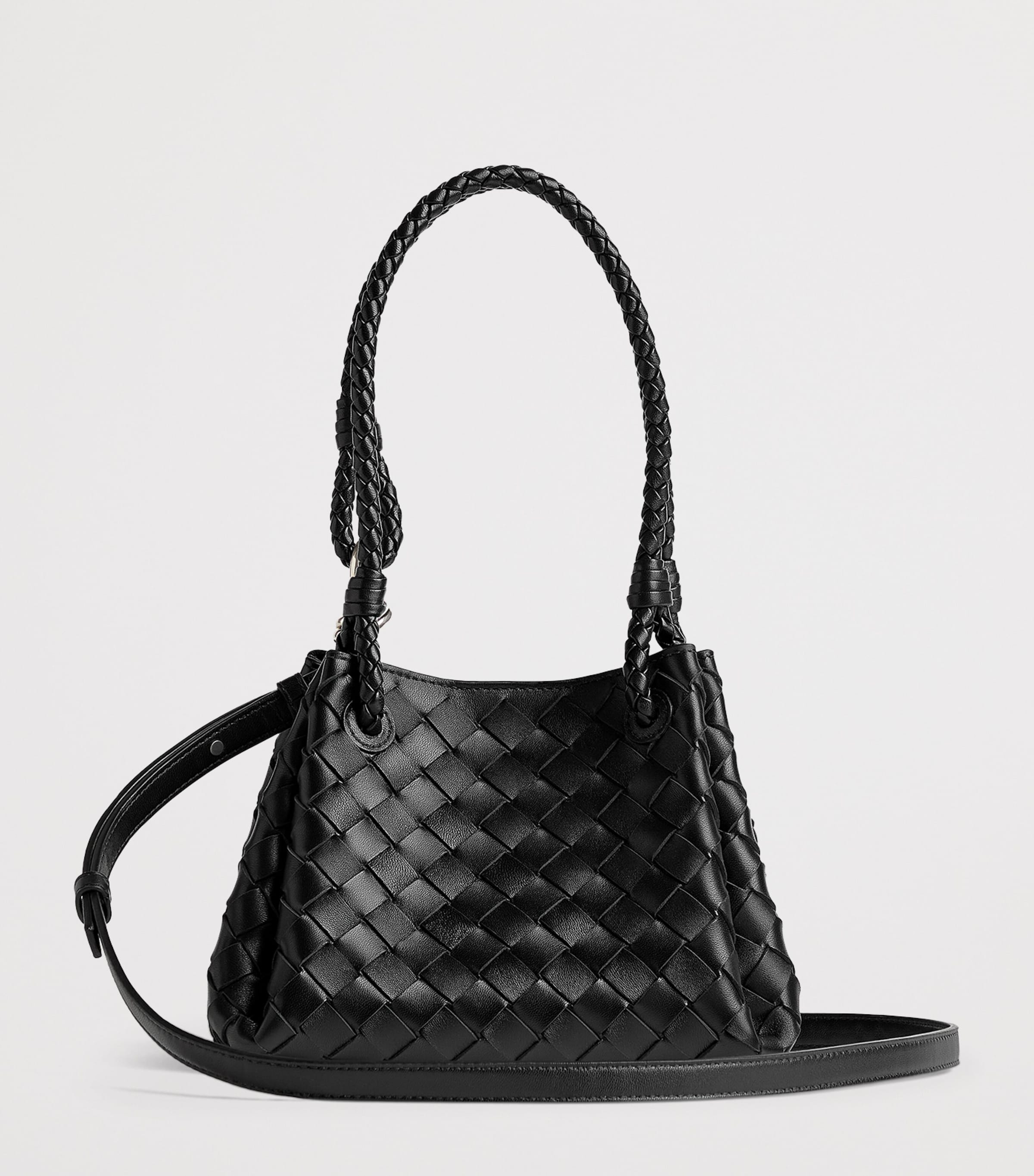 Small Intrecciato Leather Parachute Shoulder Bag 1208 Image 4