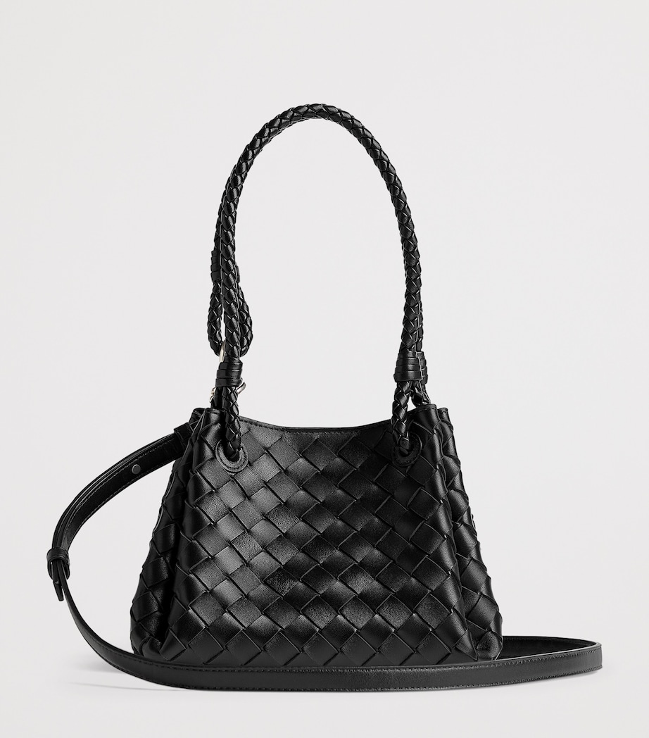 Small Intrecciato Leather Parachute Shoulder Bag 1208 Image 4