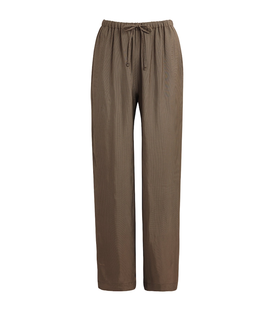 Róhe Womens Check Drawstring Trousers Brwn Min Ch Image 1