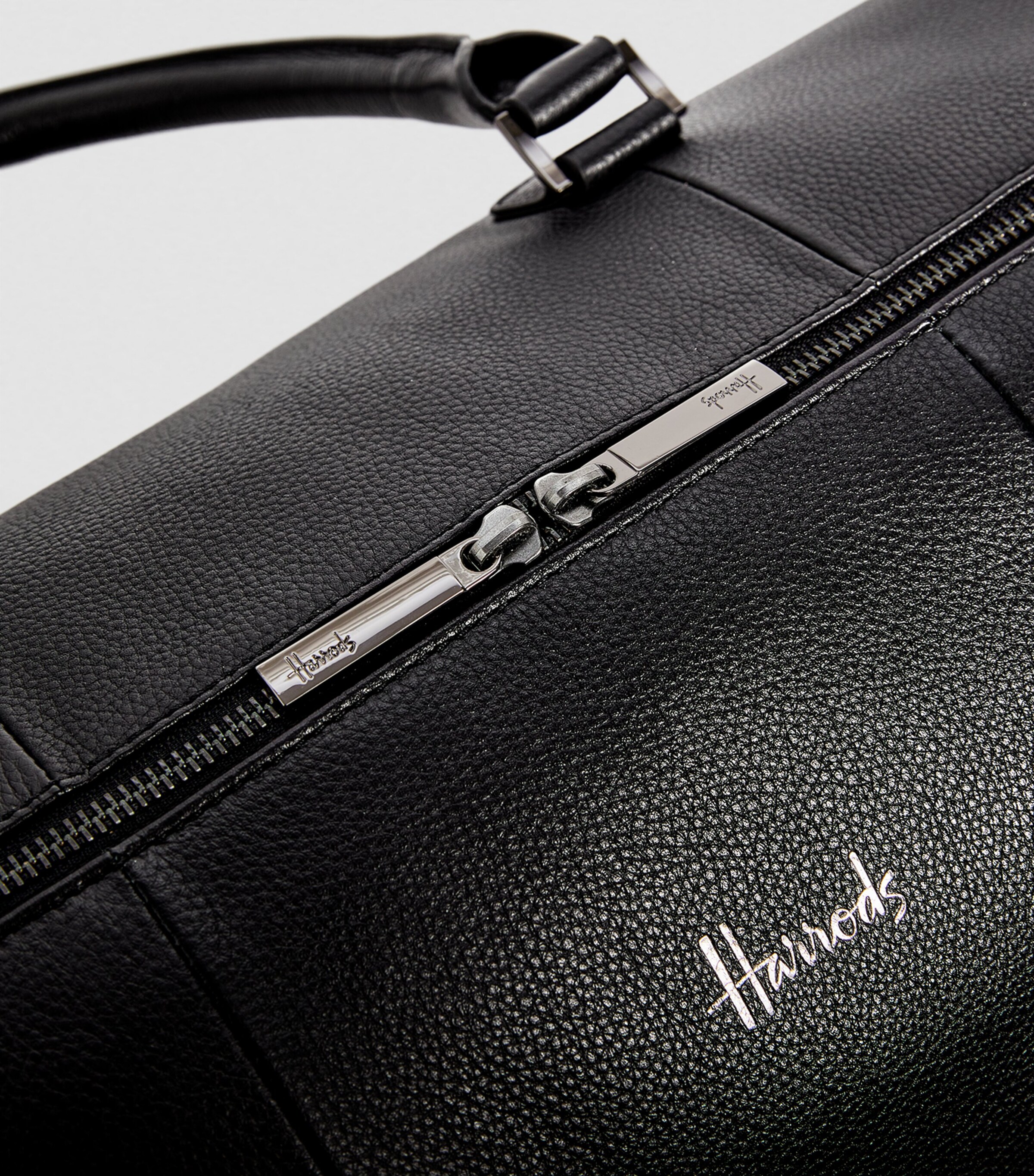 Harrods Leather Wembley Holdall Blue Image 8