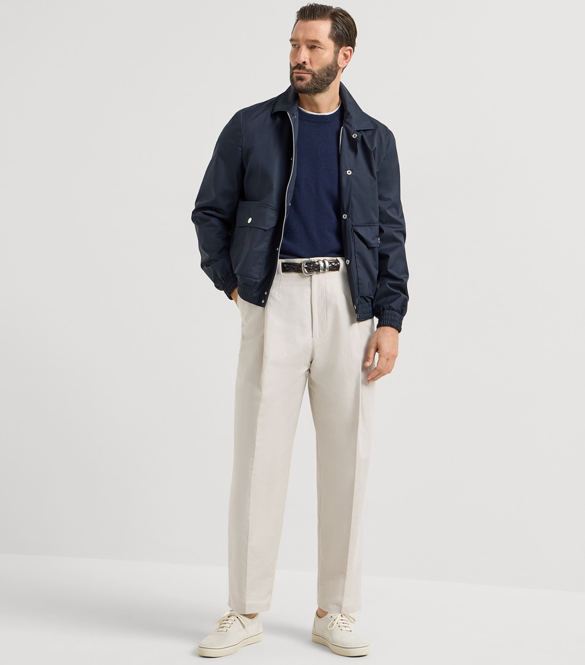 Brunello Cucinelli Mens Cashmere Crew-Neck Sweater Image 4