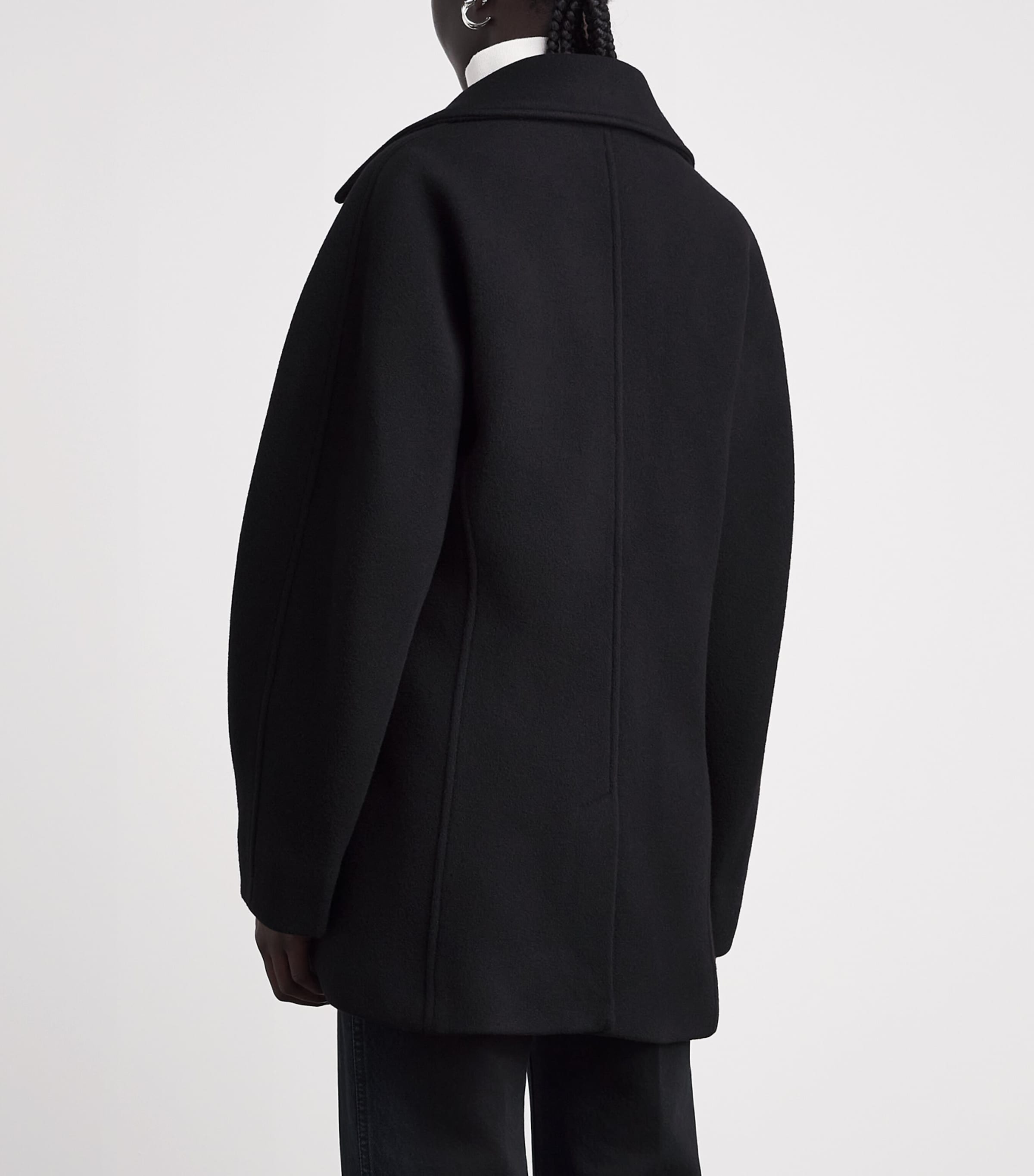 Toteme Womens Recycled Wool-Blend Peacoat Black Image 5