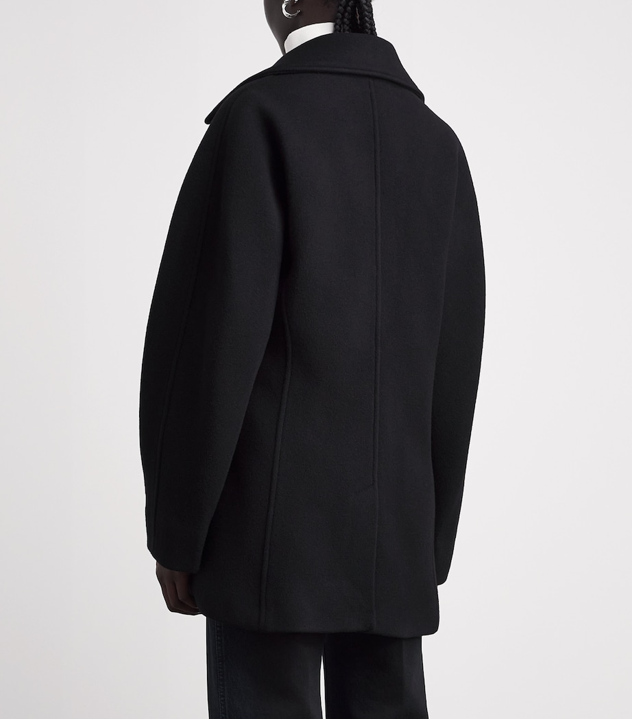 Toteme Womens Recycled Wool-Blend Peacoat Black Image 5