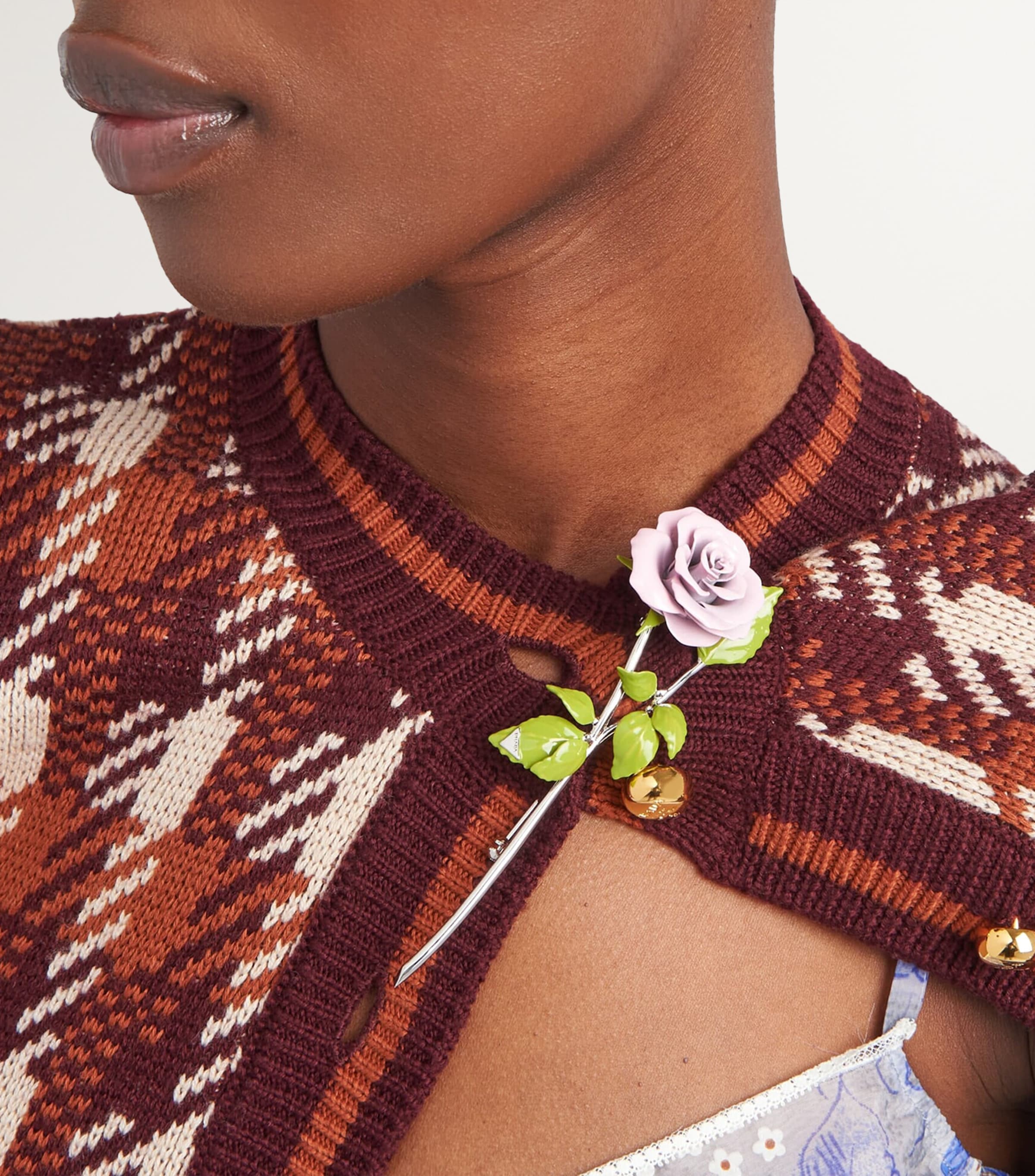 Enamel Flower Brooch F0442 Image 2