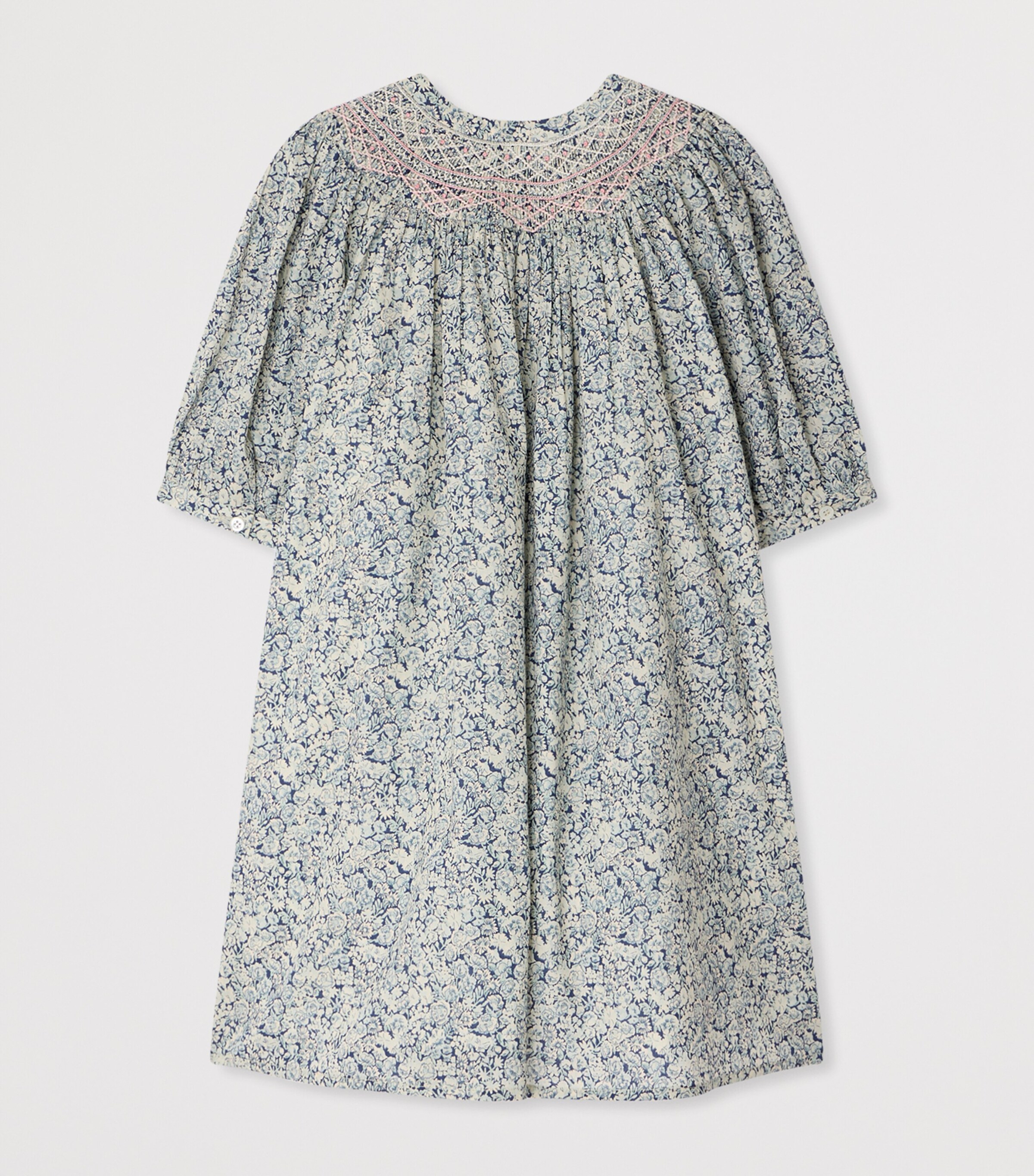 Bonpoint Cotton Floral Ladwiga Dress (10-14 Years) Fl Bleu De Prusse Image 2