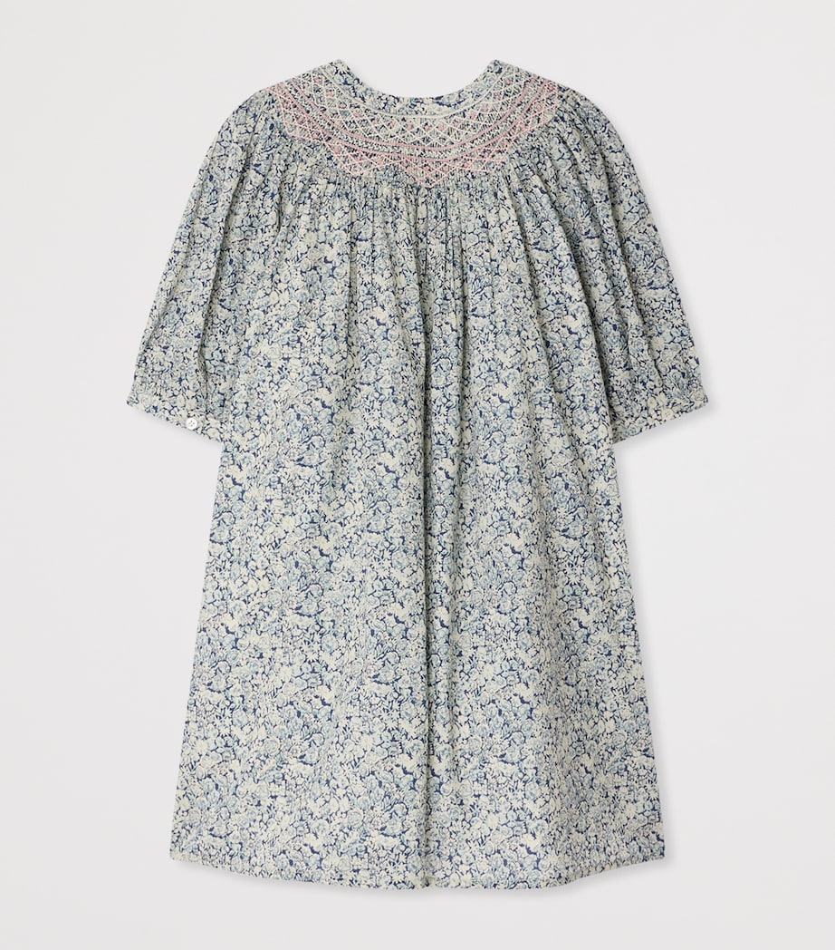 Bonpoint Cotton Floral Ladwiga Dress (10-14 Years) Fl Bleu De Prusse Image 2